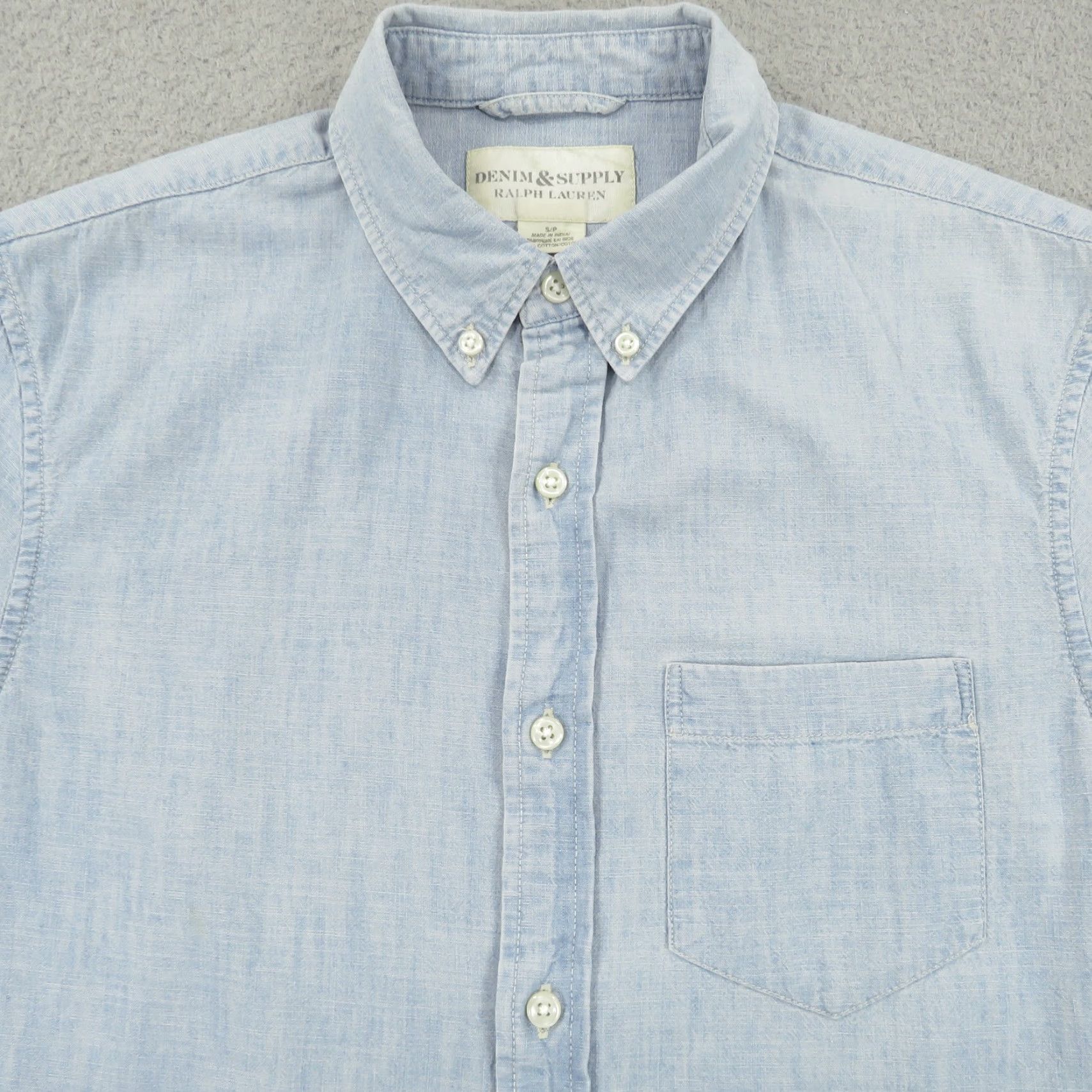 Vintage Denim & Supply Ralph Lauren Shirt Mens Small Blue Button Down Lightweight Jean Size US S / EU 44-46 / 1 - 3 Thumbnail