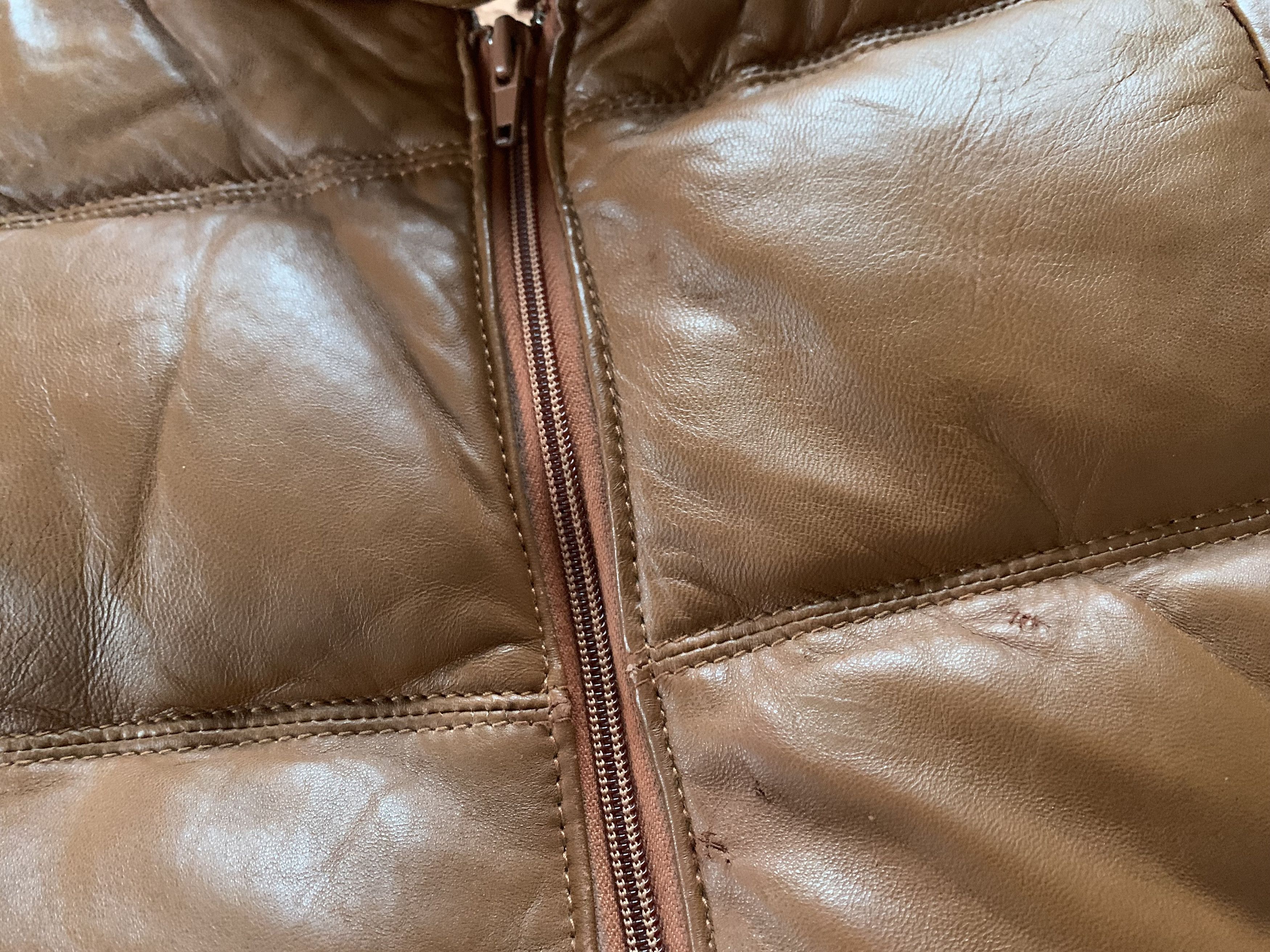 Other Vintage Phillippe Monet Brown Leather Down Vest Size US XS / EU 42 / 0 - 7 Thumbnail