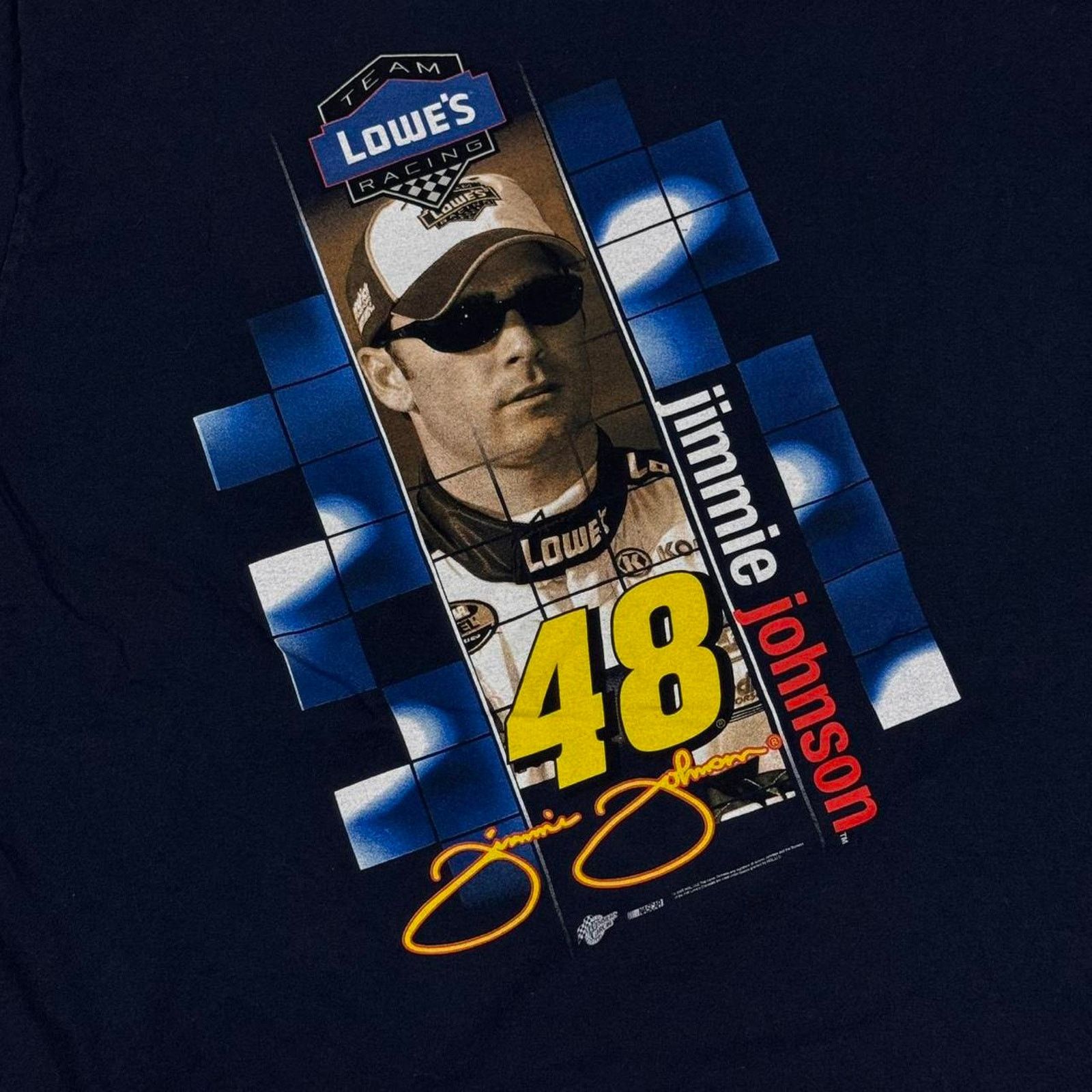 NASCAR × Vintage VINTAGE Y2K 2005 JIMMIE JOHNSON NASCAR DOUBLE SIDED TEE: Size US XL / EU 56 / 4 - 6 Thumbnail