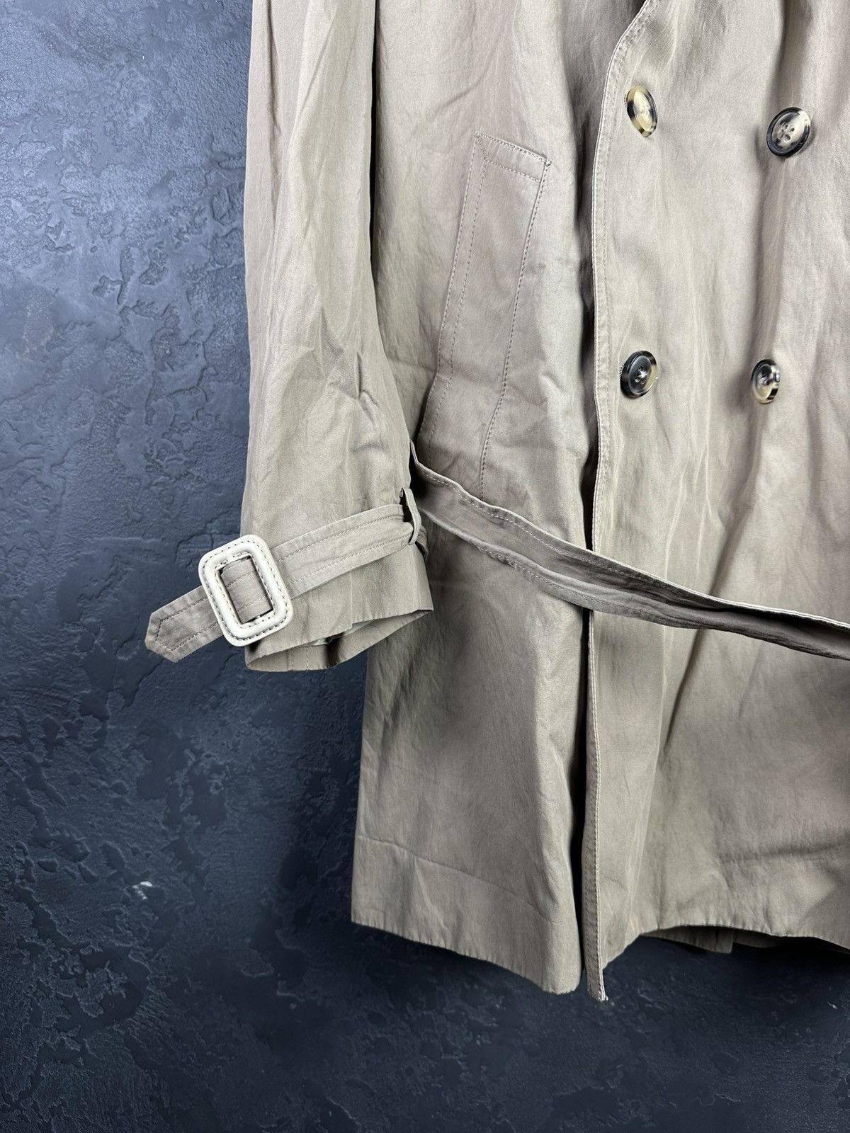 Marc Jacobs × Vintage MARC JACOBS Double-Breasted Belted Cotton Trench Coat Size XL / US 12-14 / IT 48-50 - 5 Thumbnail