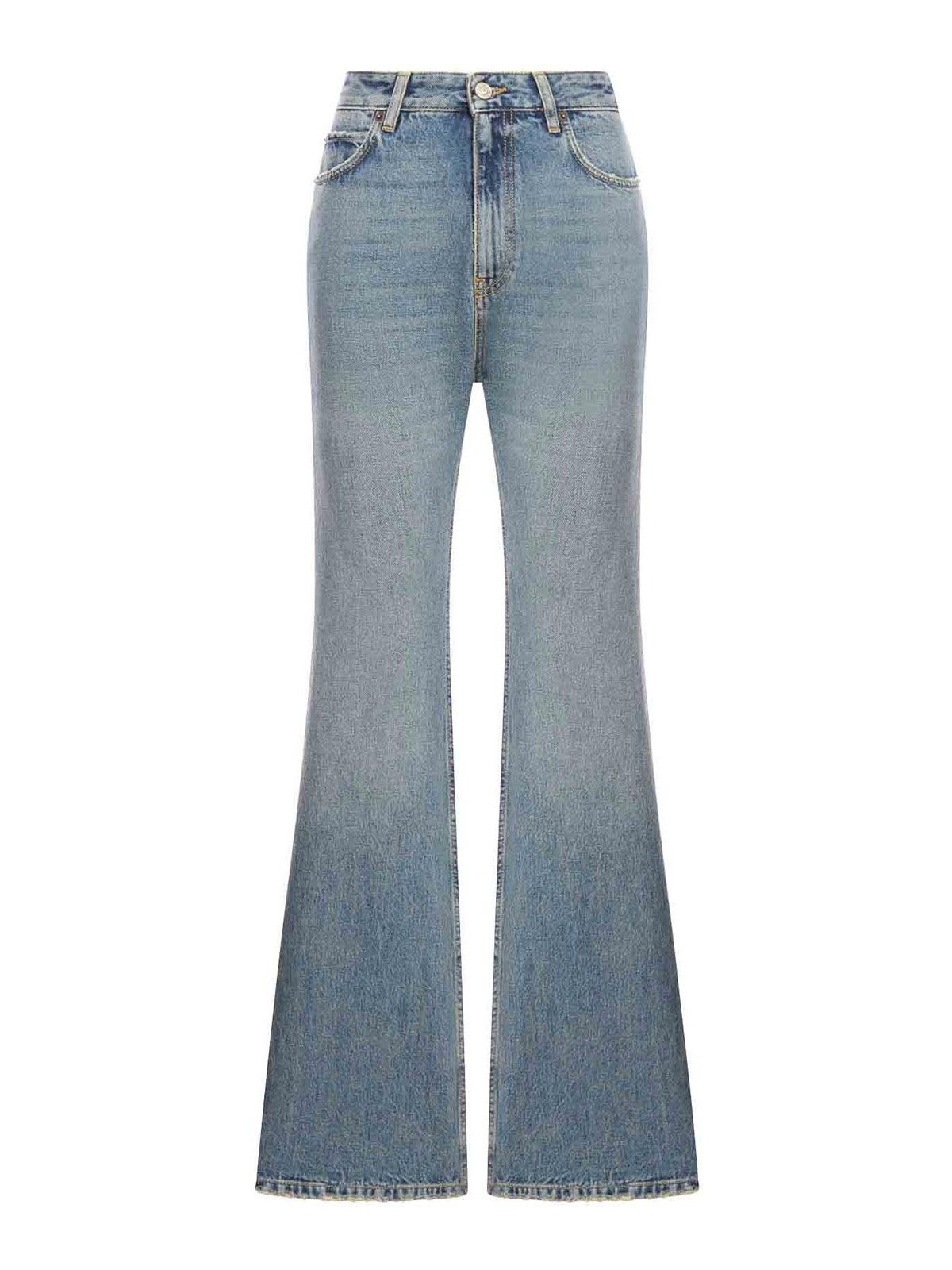Balenciaga o1bcso1str1225 Flared Pants in Blue Size 25" / US 0 / IT 36 - 1 Thumbnail
