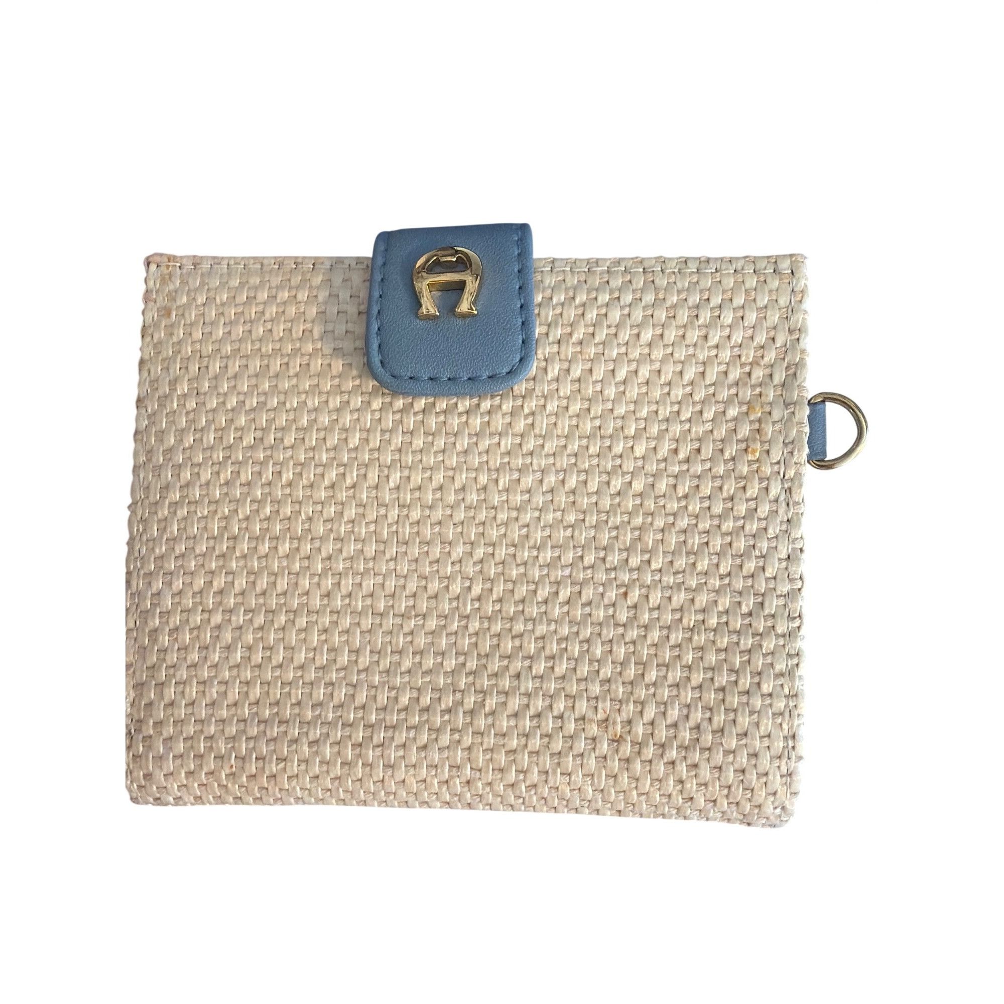 Etienne Aigner Etienne Aigner Woven Straw Blue Faux Leather BiFold Wallet L Size ONE SIZE - 1 Thumbnail