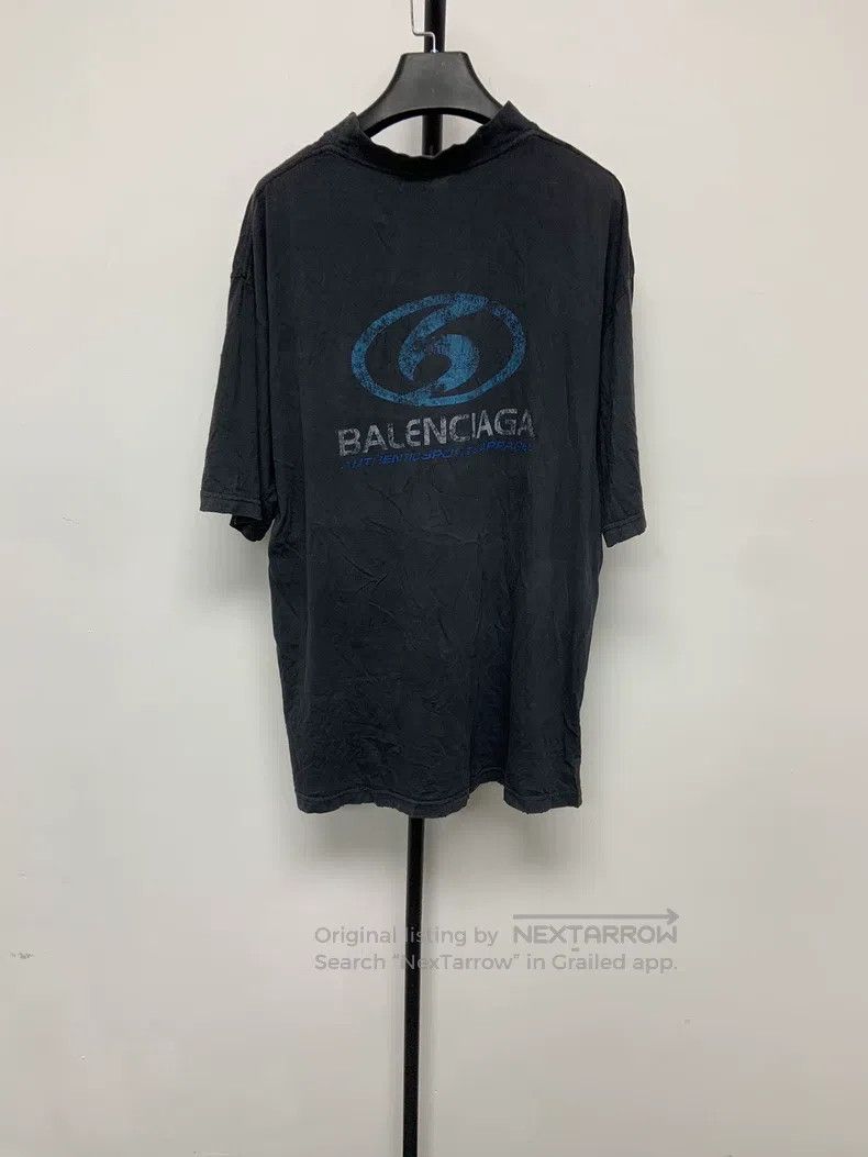 Balenciaga Balenciaga Distressed Blue Logo Alphabet Pattern Print Rou Size US XS / EU 42 / 0 - 2 Thumbnail