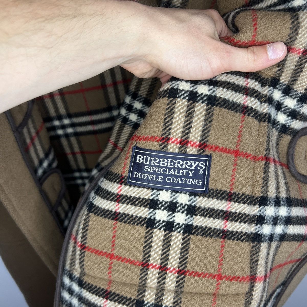 Burberry × Other UK BROWN BURBERRY DUFFLE COAT JACKET BLAZER WOOL ENGLAND OLD Size US L / EU 52-54 / 3 - 10 Thumbnail