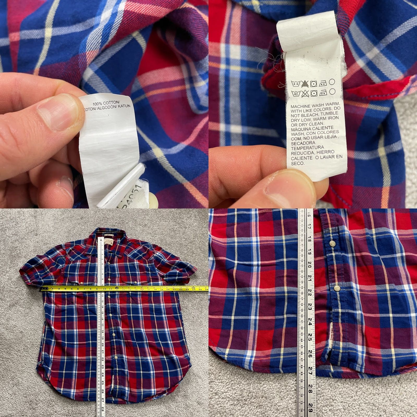 Lucky Brand Lucky Brand Short Sleeve Shirt Mens M Multicolor Plaid Button-Up Flannel Classic Fit Size US M / EU 48-50 / 2 - 8 Thumbnail