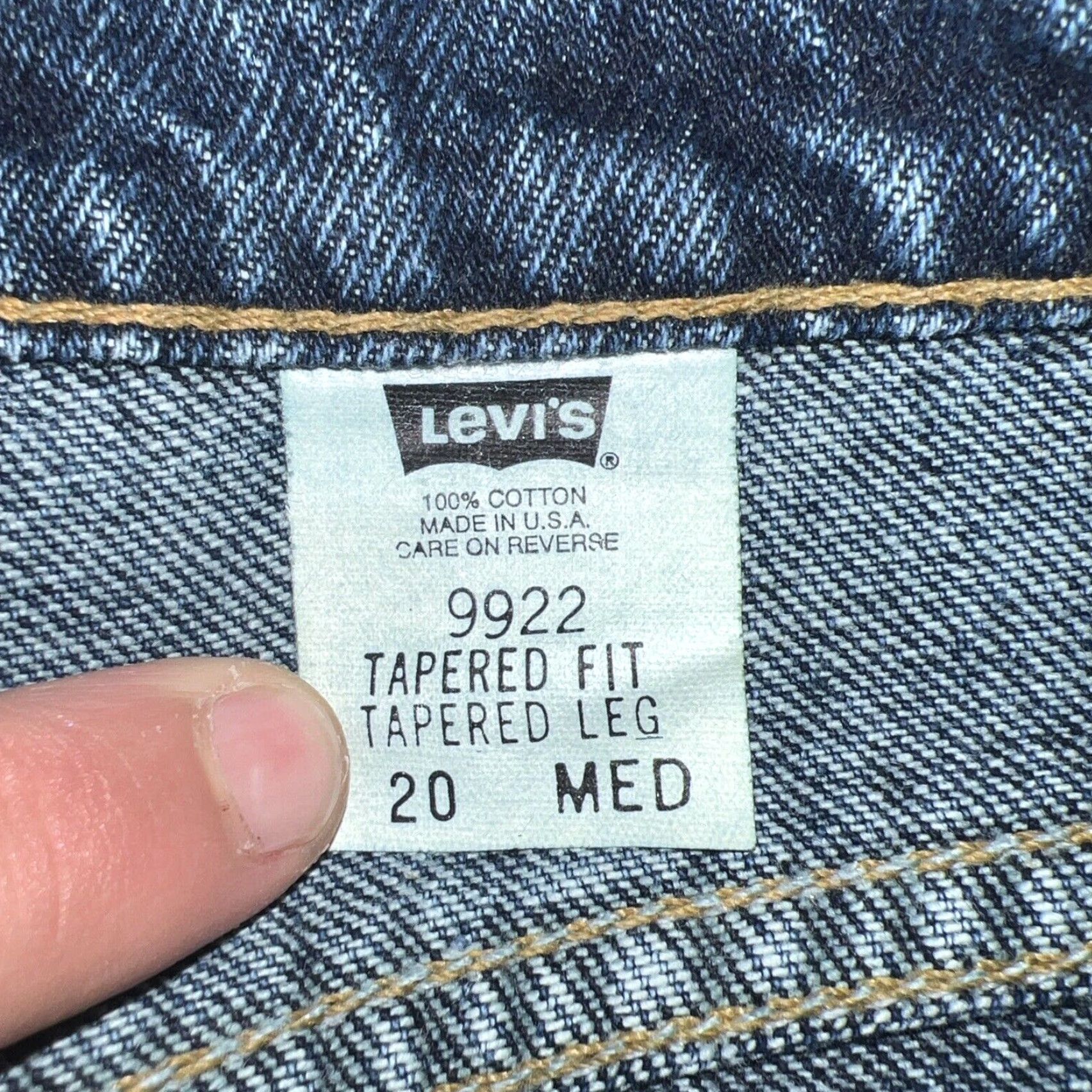 Levi's VINTAGE Levi's Tapered Fit Blue Jeans Womens Size 20 Regular 40x30 USA Size 42" / US 20 - 5 Thumbnail