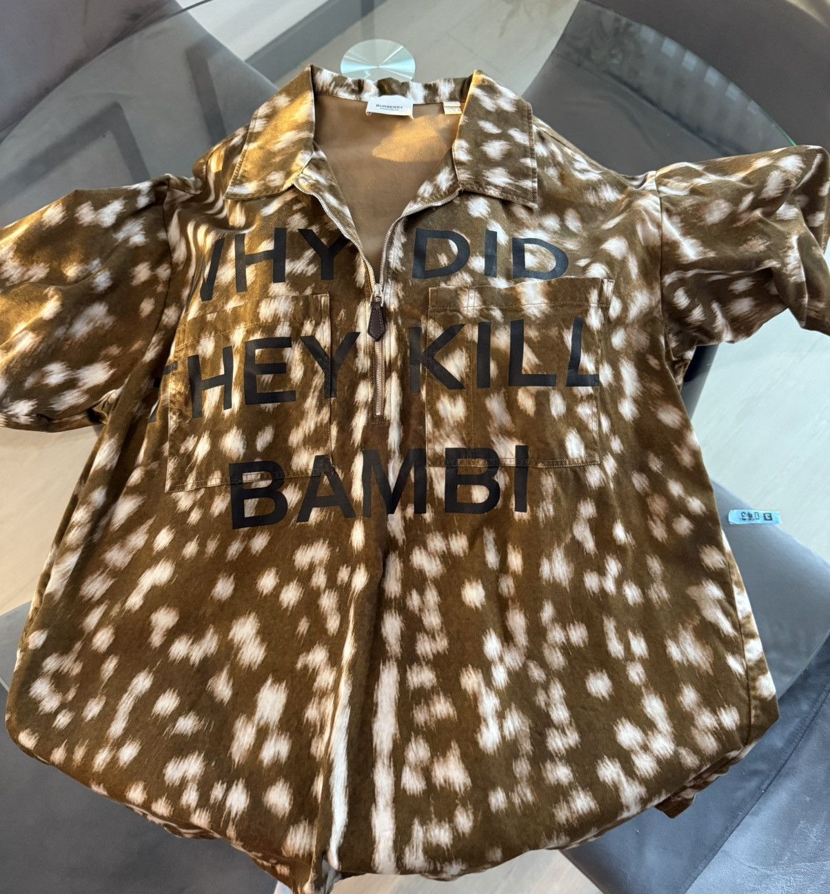 Burberry Burberry “Why Did They Kill Bambi” SS19 Runway Zip Shirt Size US L / EU 52-54 / 3 - 5 Thumbnail