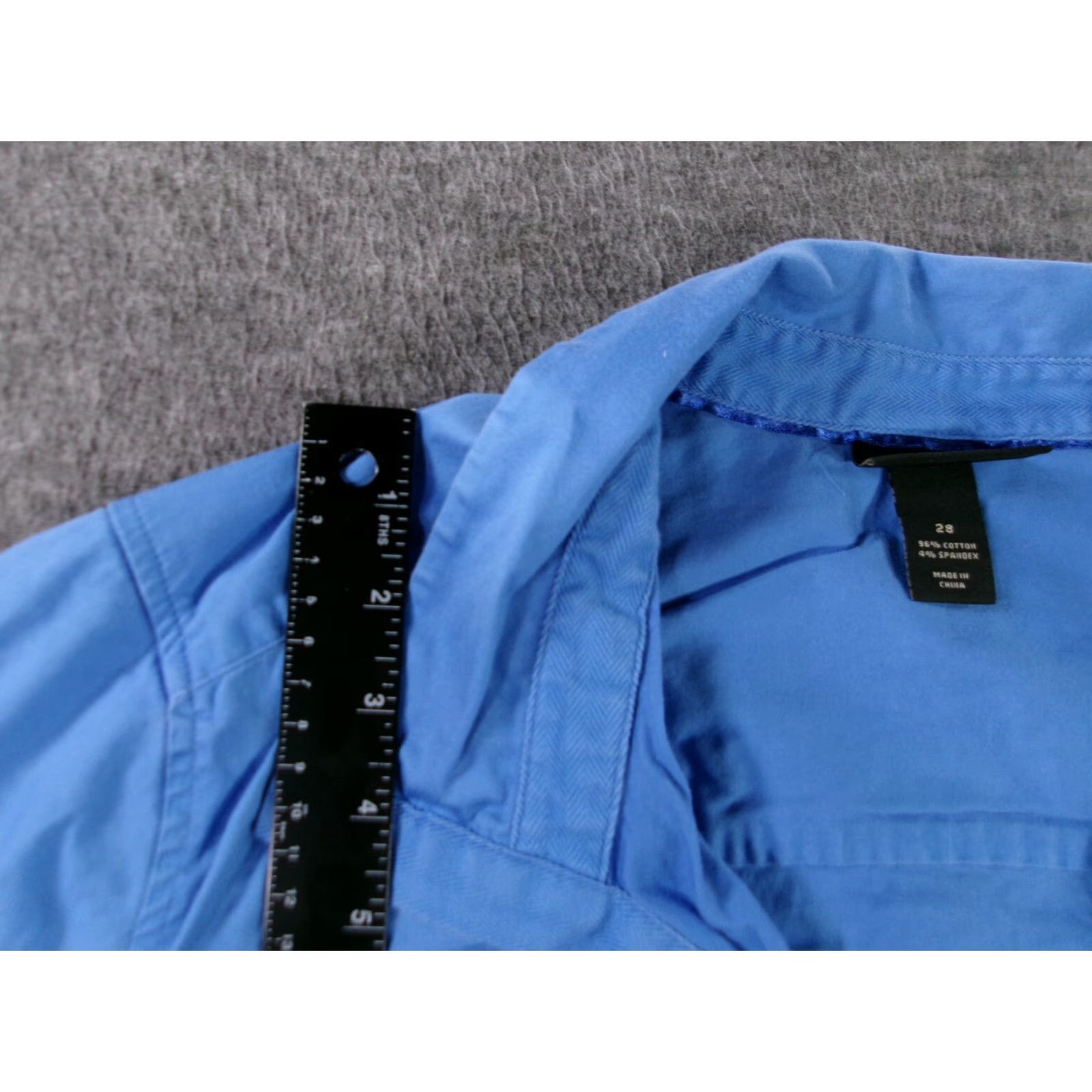 Vintage Lane Bryant Button-Up Top Women 28 Blue Casual Day Office Basic Classic Preppy Shirt Mens? Wait. Size 4XL / US 24-26 - 4 Thumbnail