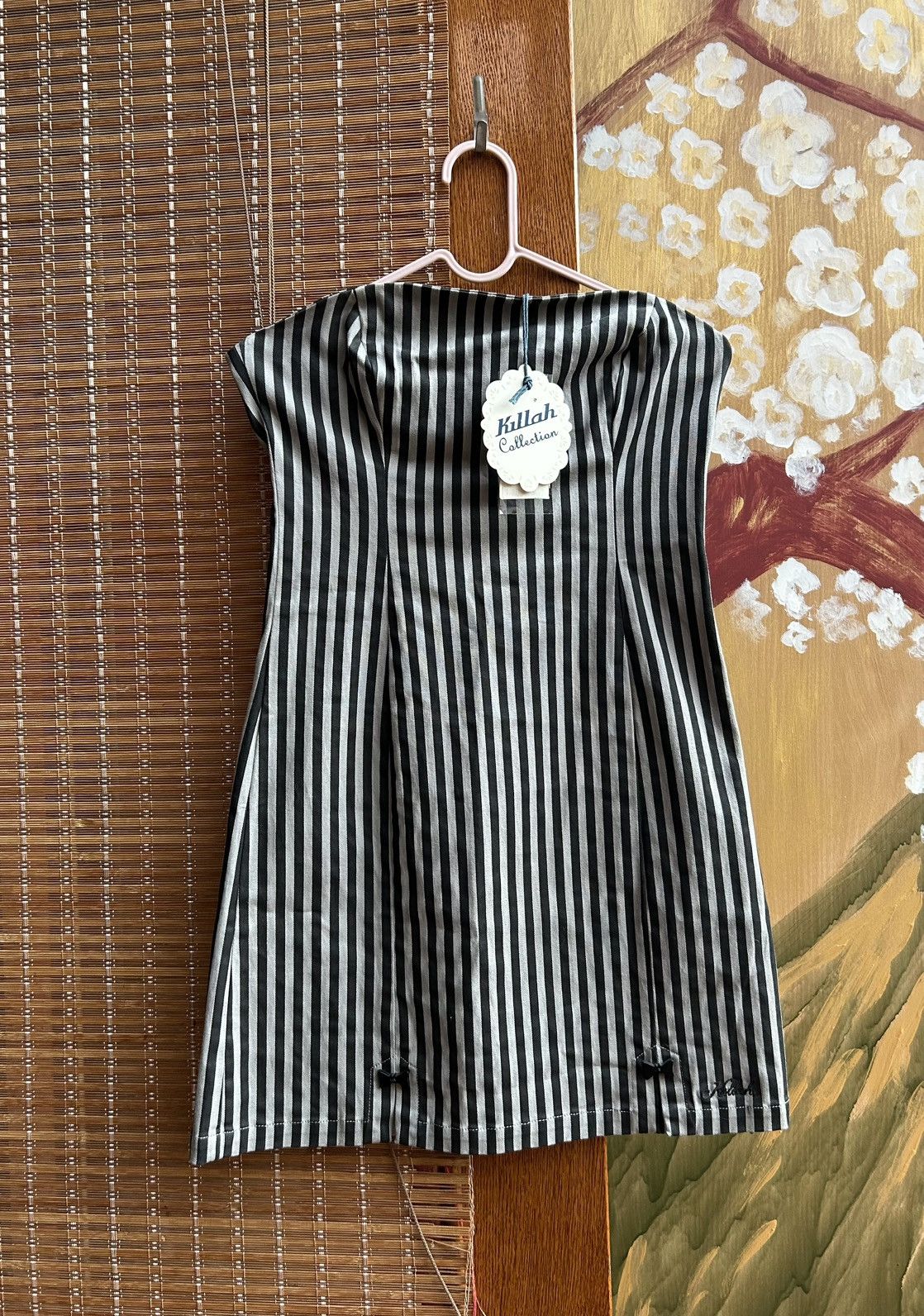 Miss Sixty × Vintage Y2k Killah Miss Sixty Pinstripes Strapless Mini Dress Size L / US 10 / IT 46 - 1 Thumbnail