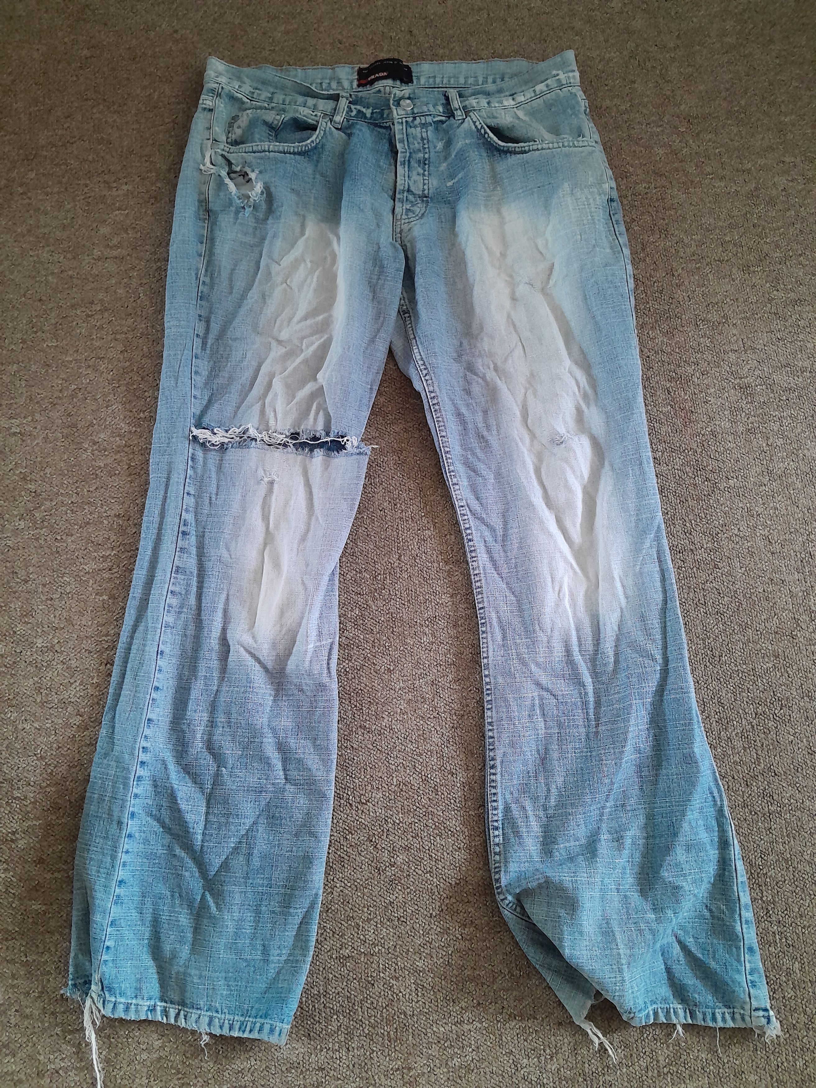 Prada Prada denim flared fit distressed washed Size US 36 / EU 52 - 1 Thumbnail