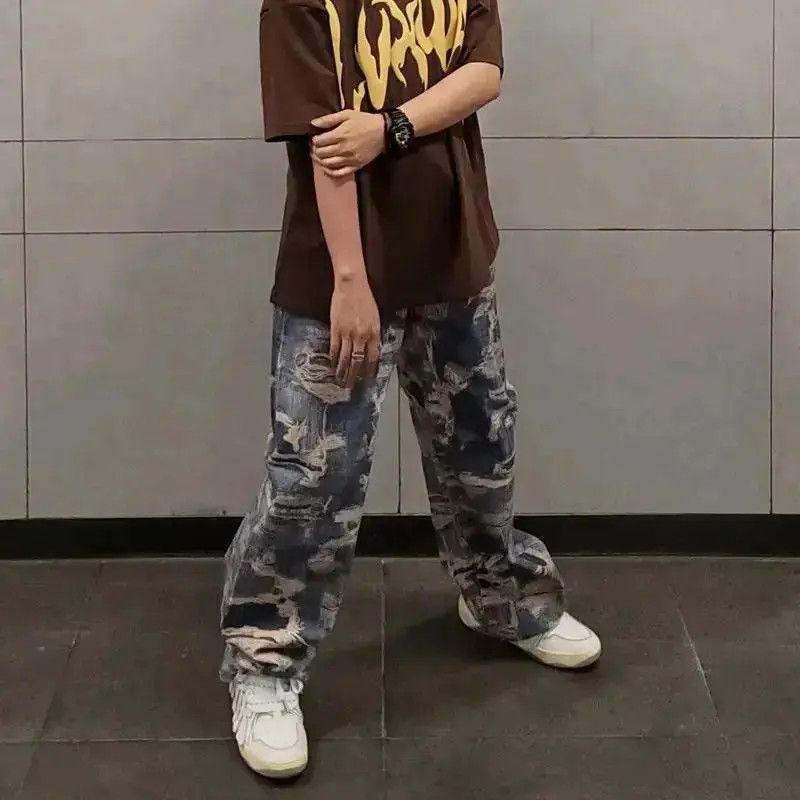 Japanese Brand High Street Straight Loose Gothic y2k Jeans Trousers Size US 32 / EU 48 - 3 Thumbnail