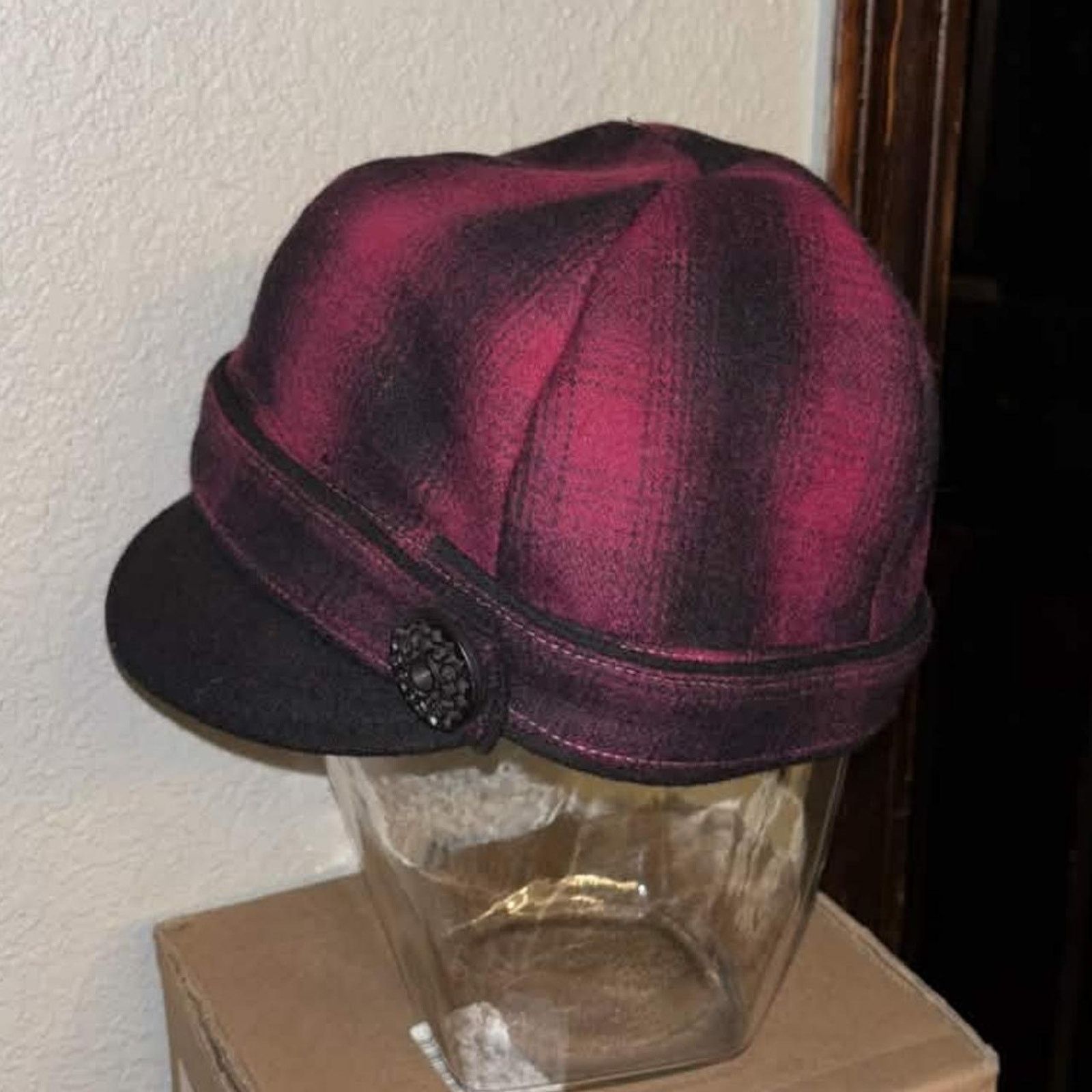 Vintage Y2K Scala Pronot Plaid Wool Cap Size ONE SIZE - 3 Thumbnail
