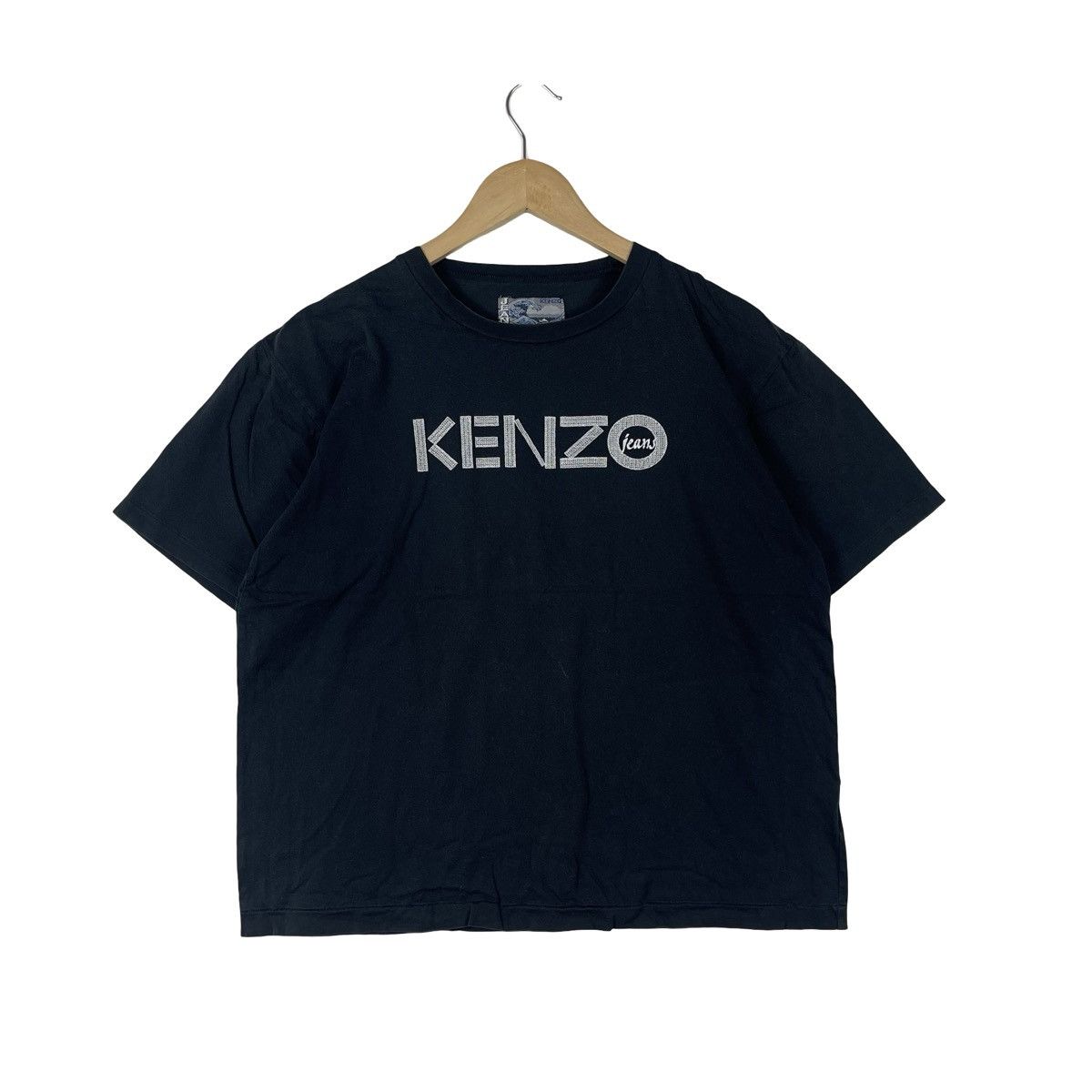 Vintage Kenzo Jeans Big Logo Graphic T-Shirt in Black, Men's (Size M)