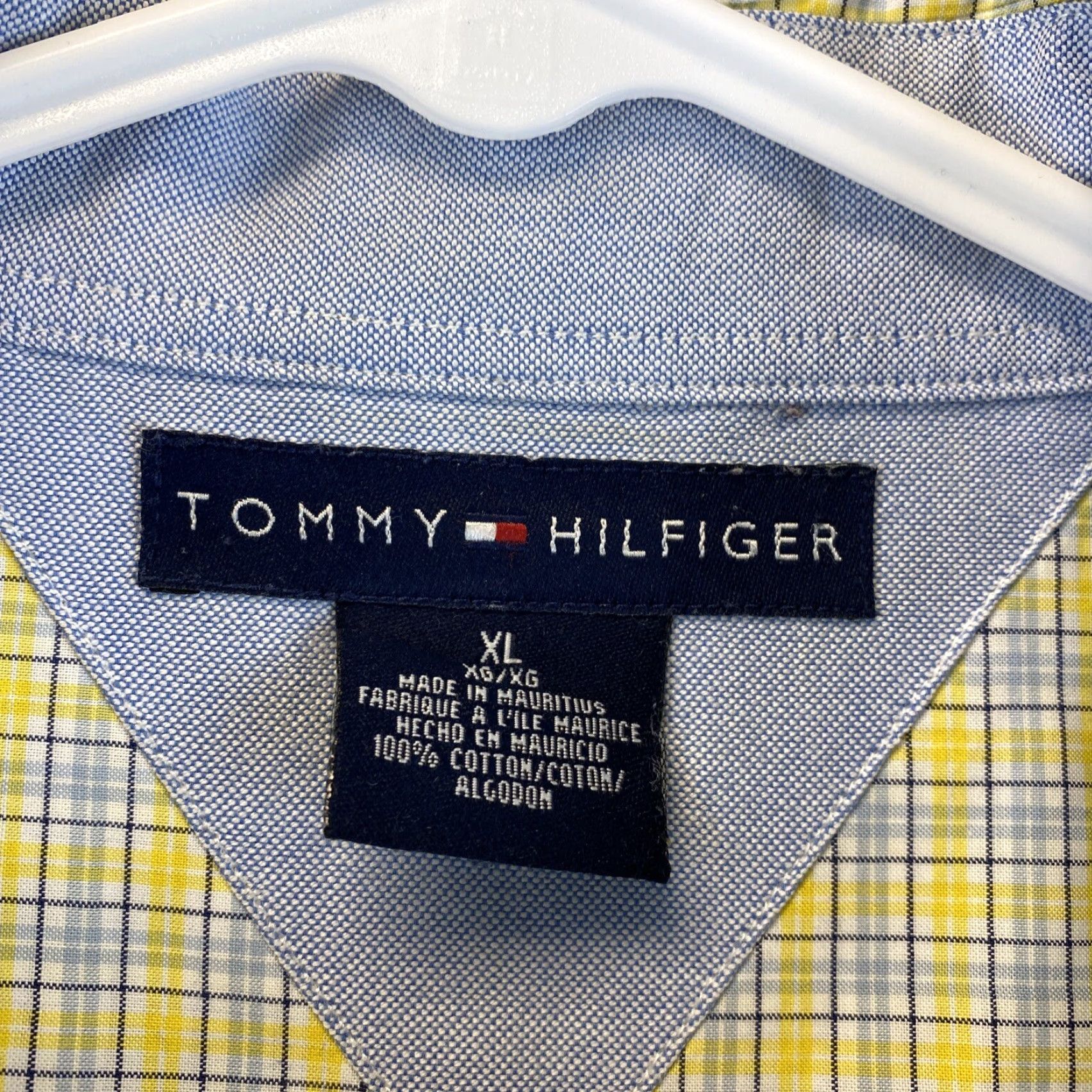 Tommy Hilfiger Tommy Hilfiger Dress Shirt Yellow Short Sleeve XL 46-38 Plaid Pocket Classic Fit Mens Size US XL / EU 56 / 4 - 6 Thumbnail