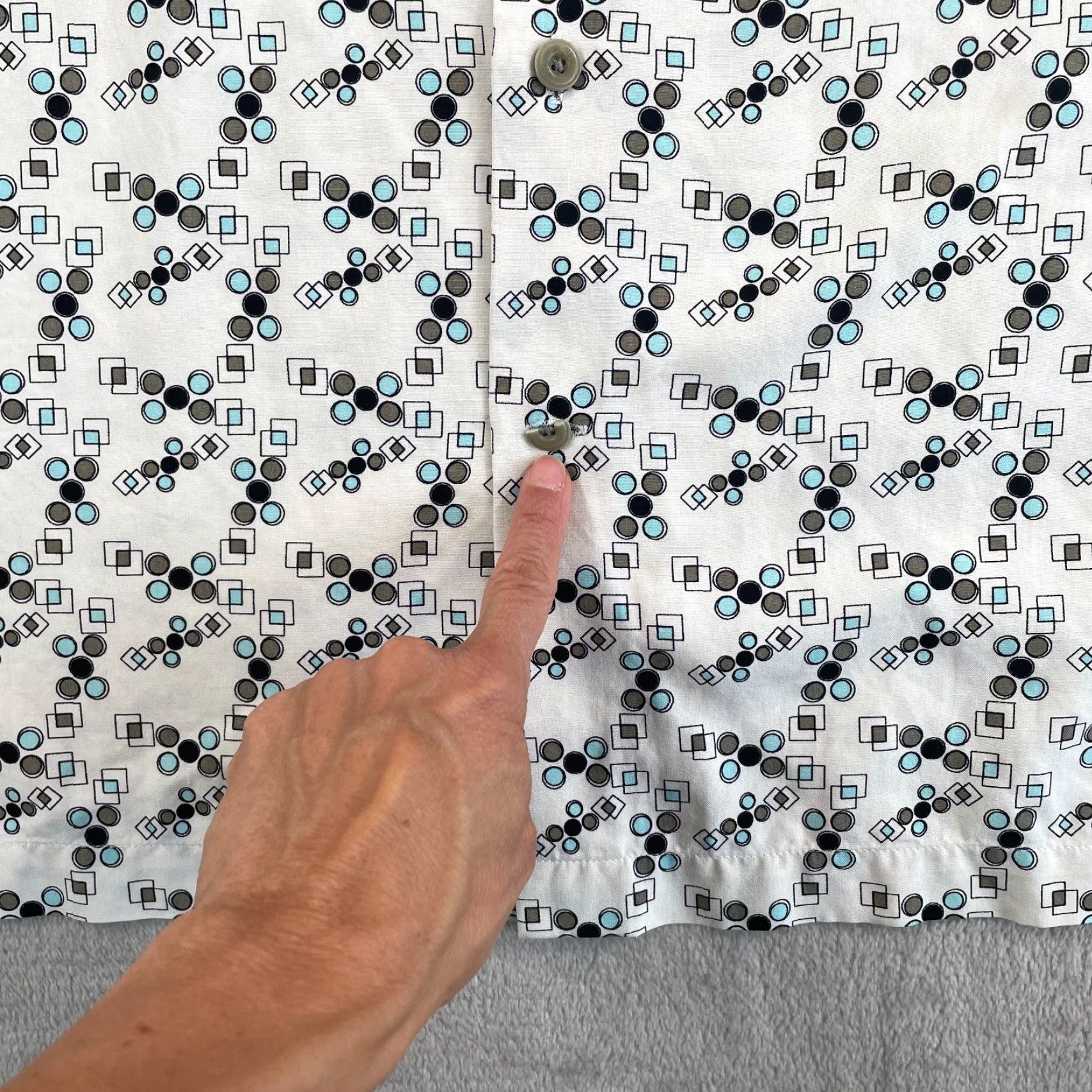 Nat Nast Nat Nast American Fit Shirt Men XL White Multi Geometric AOP Silk SS NWOT Size US XL / EU 56 / 4 - 3 Thumbnail