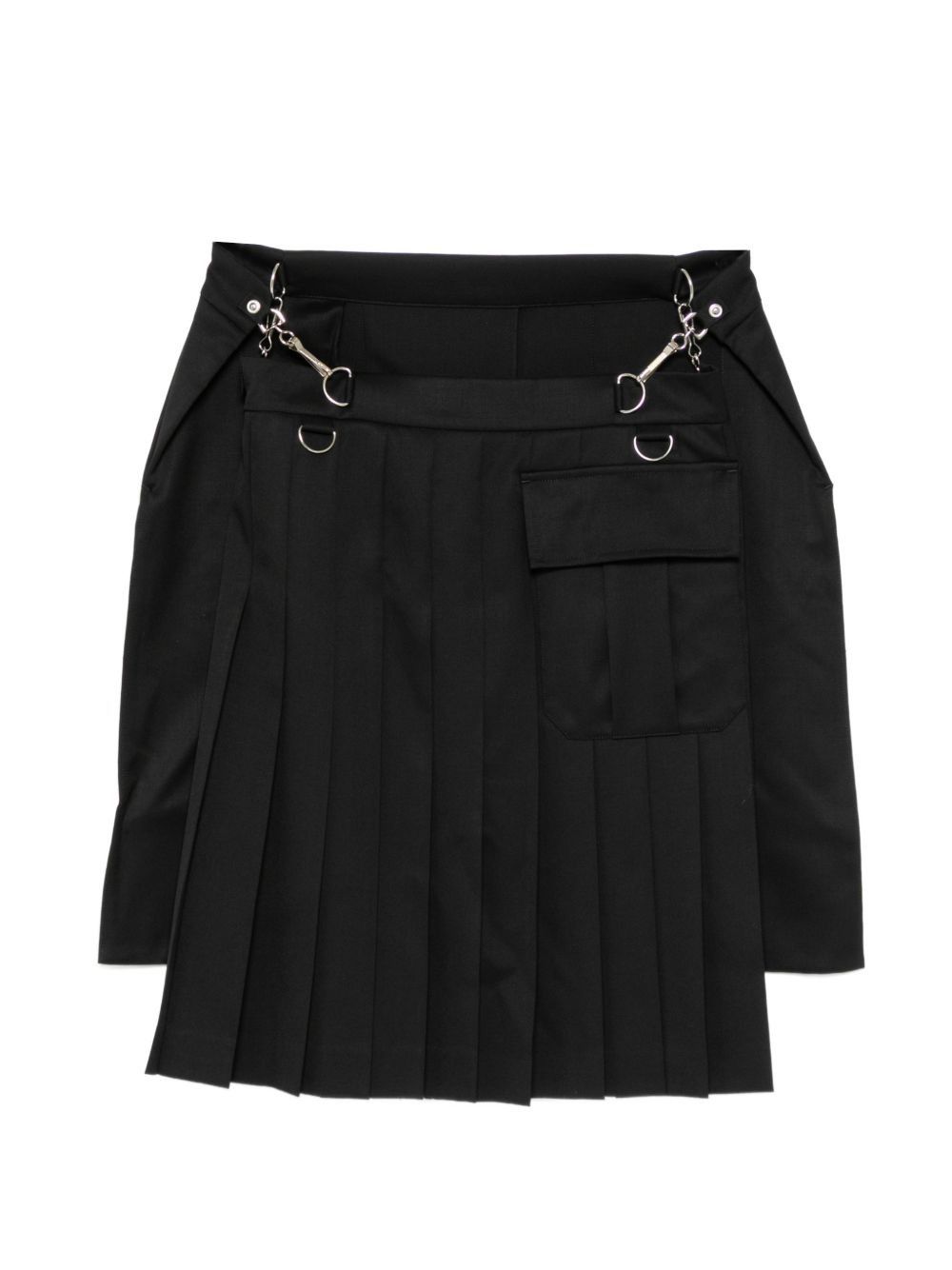 Undercover UNDERCOVER - Wool Pleated Wrap Skirt Black Size US 32 / EU 48 - 4 Thumbnail