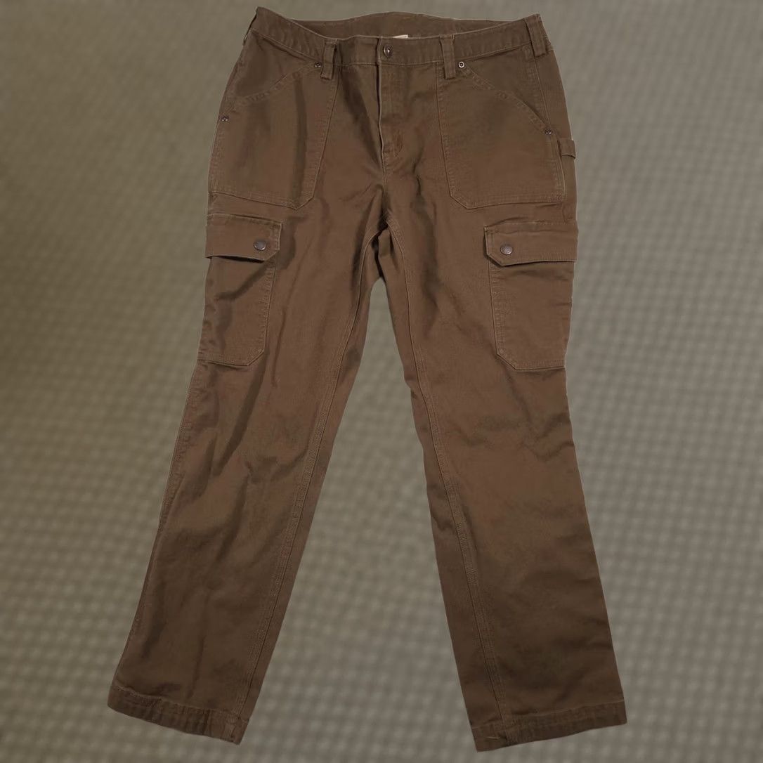 Duluth Trading Company Duluth Trading Co Cargo Pants Womens 12x29 Brown Twill Straight Leg Utility, Casual, Workwear, Pockets, Stretch, Full Zip Fly Women’s Pants Size 34" / US 12 / IT 48 - 1 Thumbnail