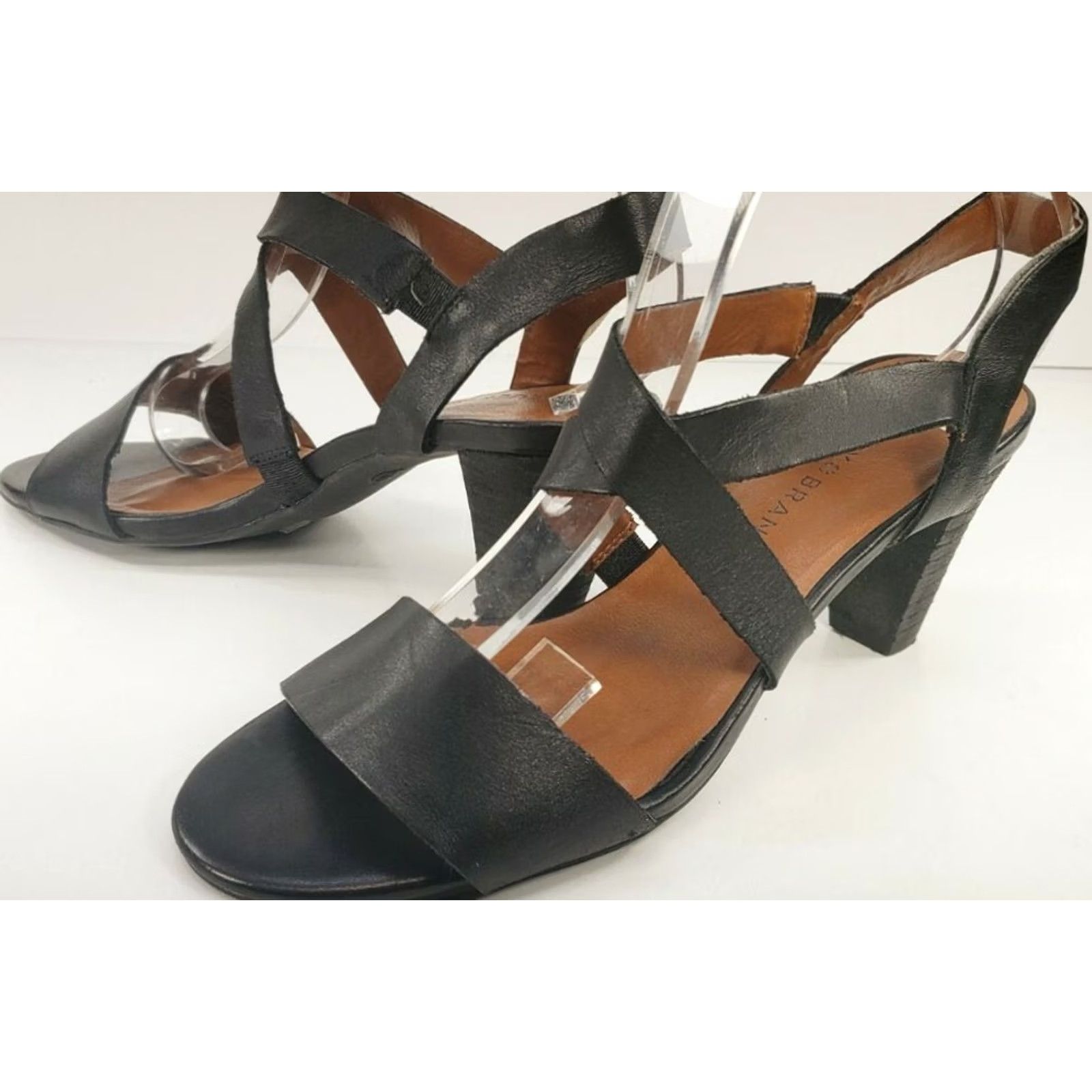 Lucky Brand Lucky Brand Women's Slingback Sandals Size 7.5 High Heel Open Toe Black Leather Heel Style Block Slingback Sandal Women Shoes Size US 8 / IT 38 - 2 Thumbnail