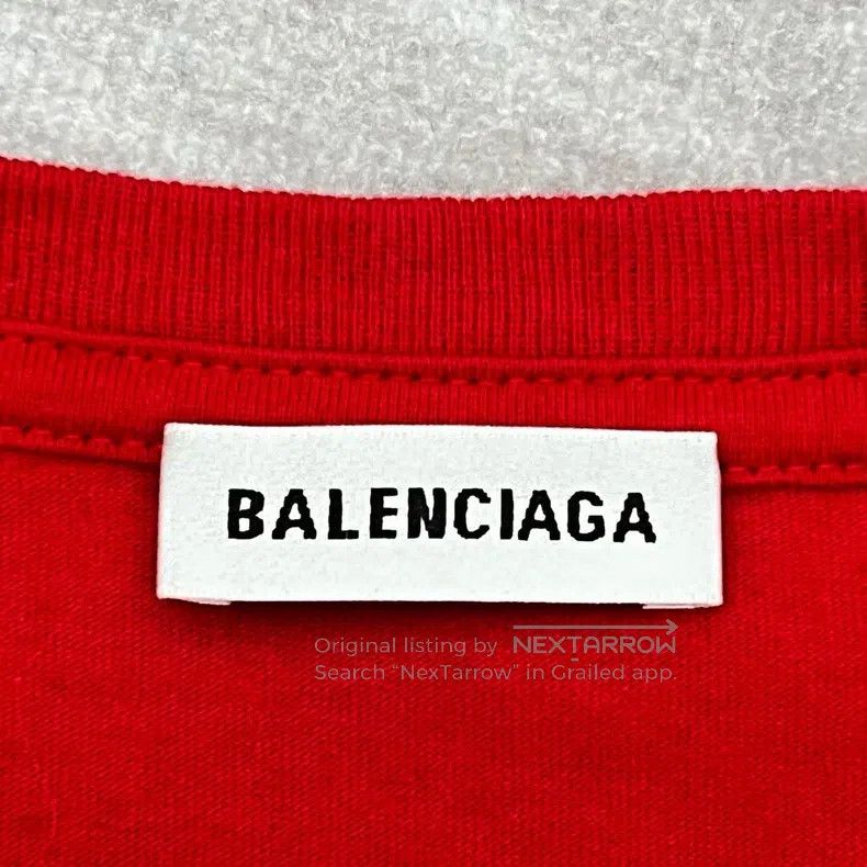 Balenciaga Balenciaga Red Wheat Logo Crew Neck Slim Fit Short Sleeve Size XS / US 0-2 / IT 36-38 - 5 Thumbnail