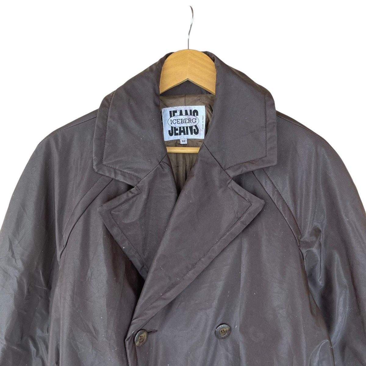 Iceberg × Vintage Vintage 90s Iceberg Jeans Waxed Long Coat Size US M / EU 48-50 / 2 - 4 Thumbnail