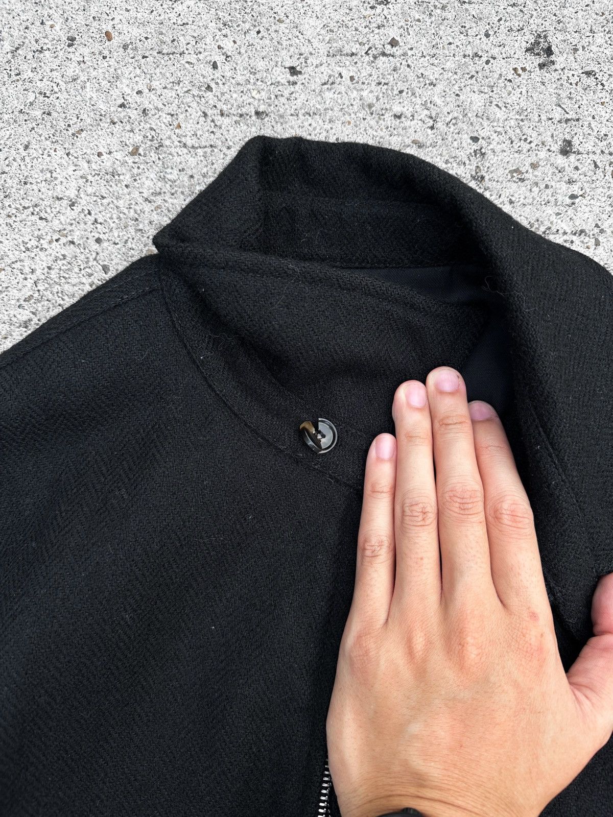 A.P.C. A.P.C. Herringbone Black Wool Bomber Jacket Size US XS / EU 42 / 0 - 13 Thumbnail