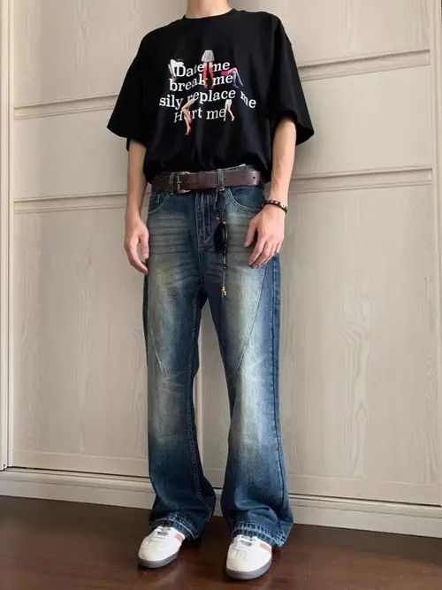 VIBE Retro heavy wash handmade micro flared jeans Size US 32 / EU 48 - 3 Thumbnail