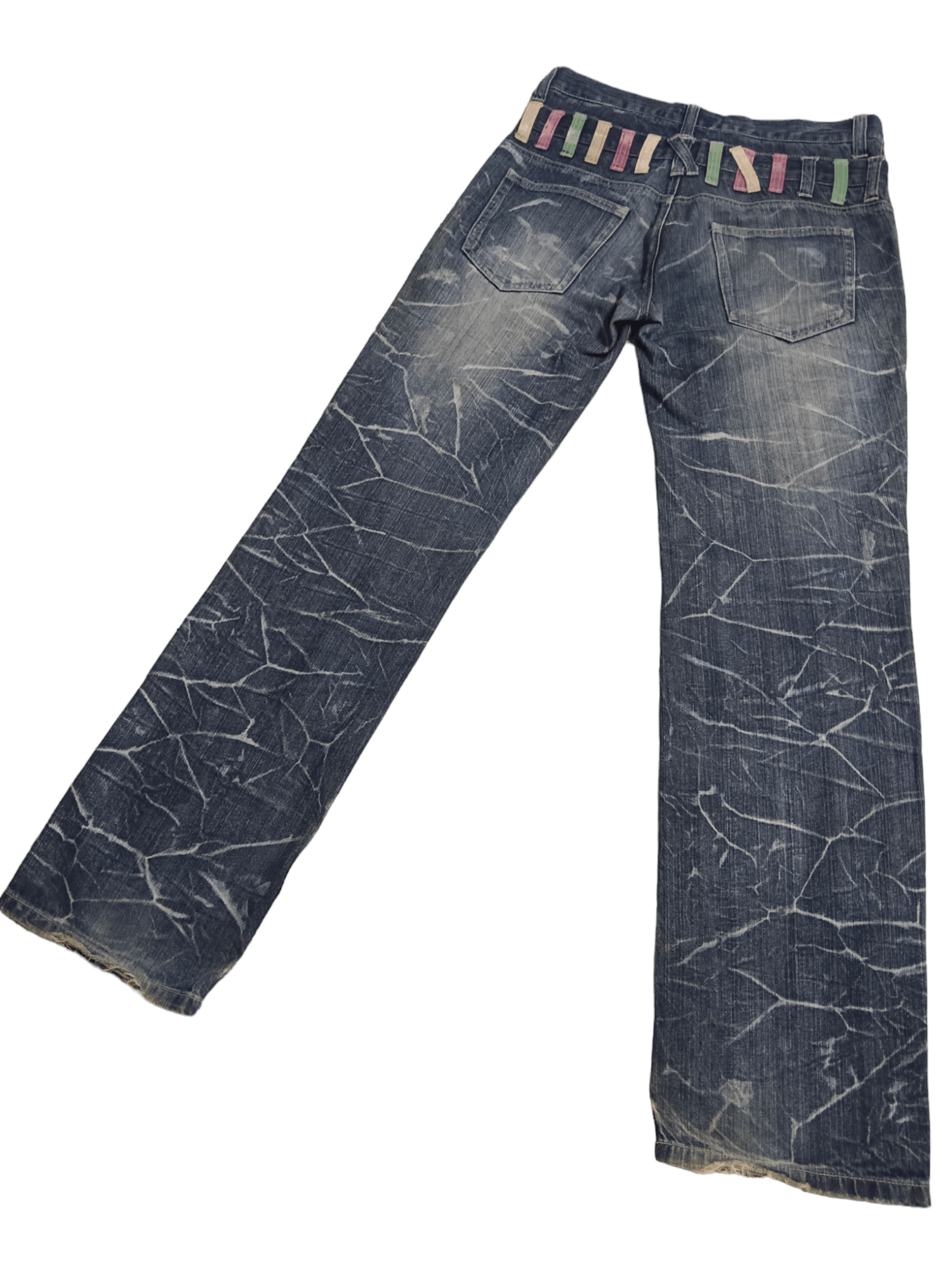 Japanese Brand Nylaus Double Waist Distressed Denim Size US 32 / EU 48 - 3 Thumbnail