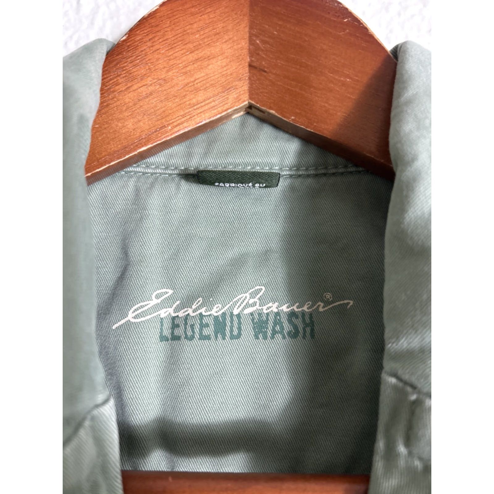 Eddie Bauer VINTAGE Eddie Bauer Coat Women’s Petite Medium Green Button Up Cotton Legend Wash Pockets Size M / US 6-8 / IT 42-44 - 6 Thumbnail