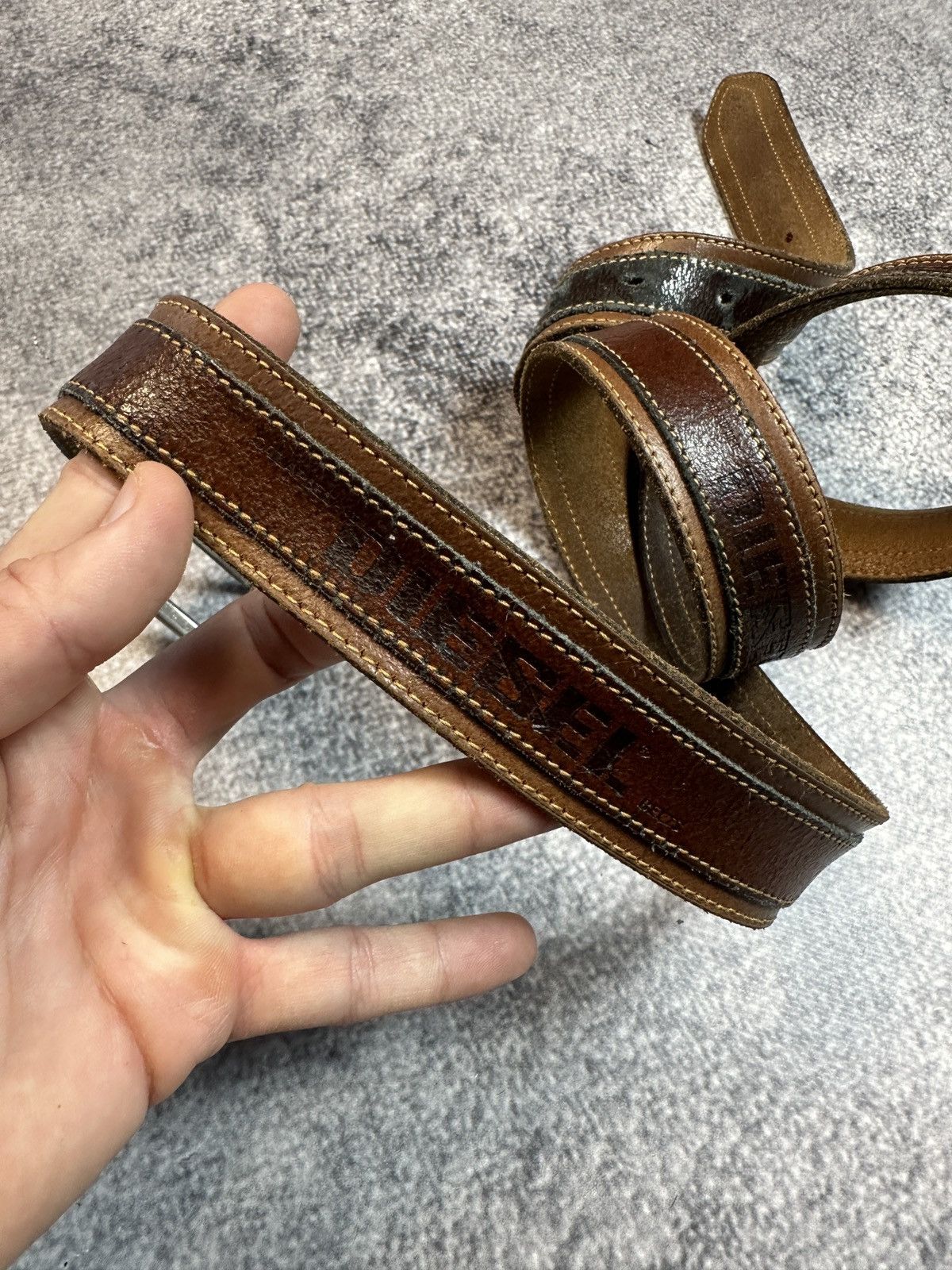 Diesel × Vintage Vintage Diesel Logo Belts Leather Streetwear Rare Style USA Size ONE SIZE - 2 Thumbnail