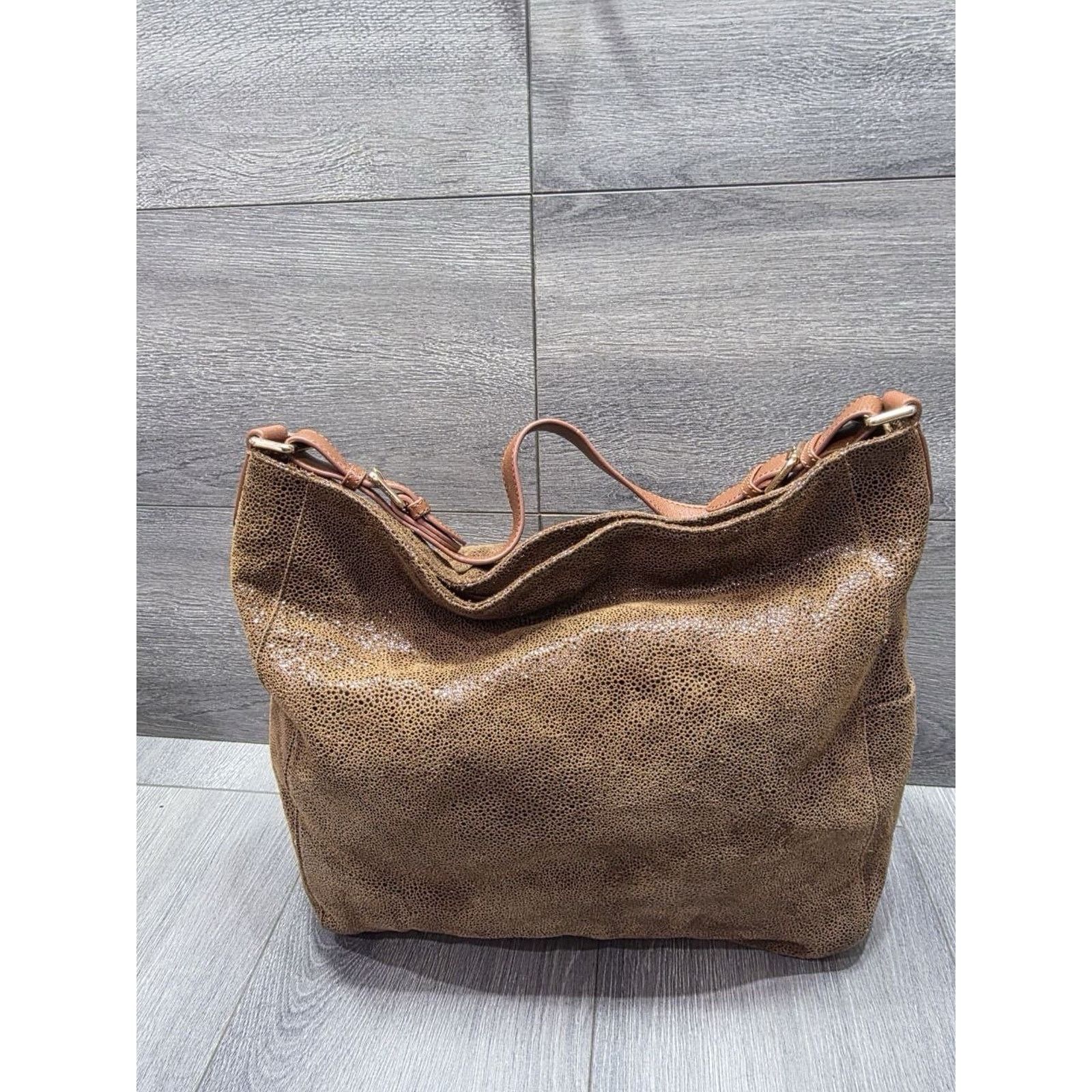 & Other Stories Sorial Sammy Snake Embossed Brown Leather Hobo Bag A000642 Size ONE SIZE - 7 Thumbnail