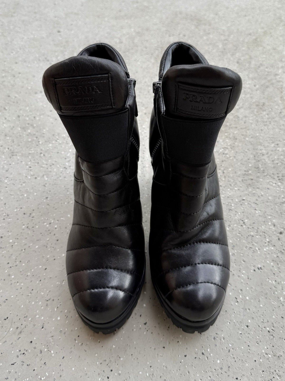 Prada DDP Prada Leather Heeled Boots Quilted Ankle Size 36.5 Size US 6.5 / IT 36.5 - 9 Thumbnail