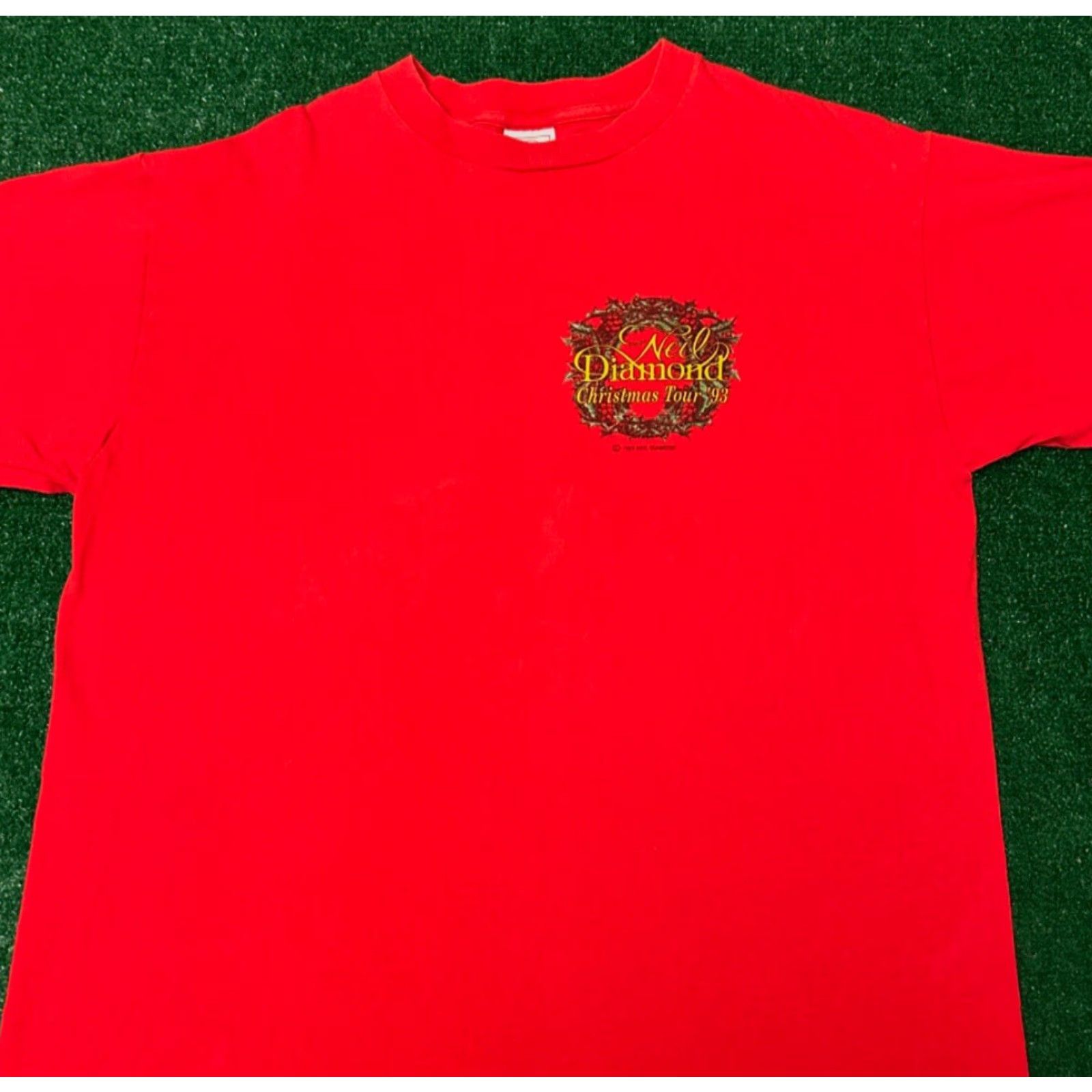 Vintage VINTAGE 90s Neil Diamond Christmas Tour 1993 VTG Shirt Mens Size Large USA Shirt Mens Large Red 90s Christmas Music Vintage Men USA Size US L / EU 52-54 / 3 - 2 Thumbnail