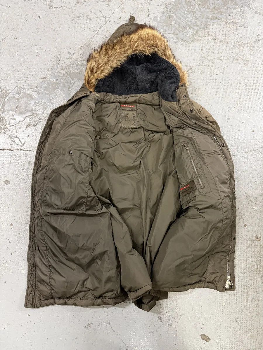 Prada AW2006 Prada Khaki Green Fur Hooded Puffer Jacket Size US L / EU 52-54 / 3 - 8 Thumbnail