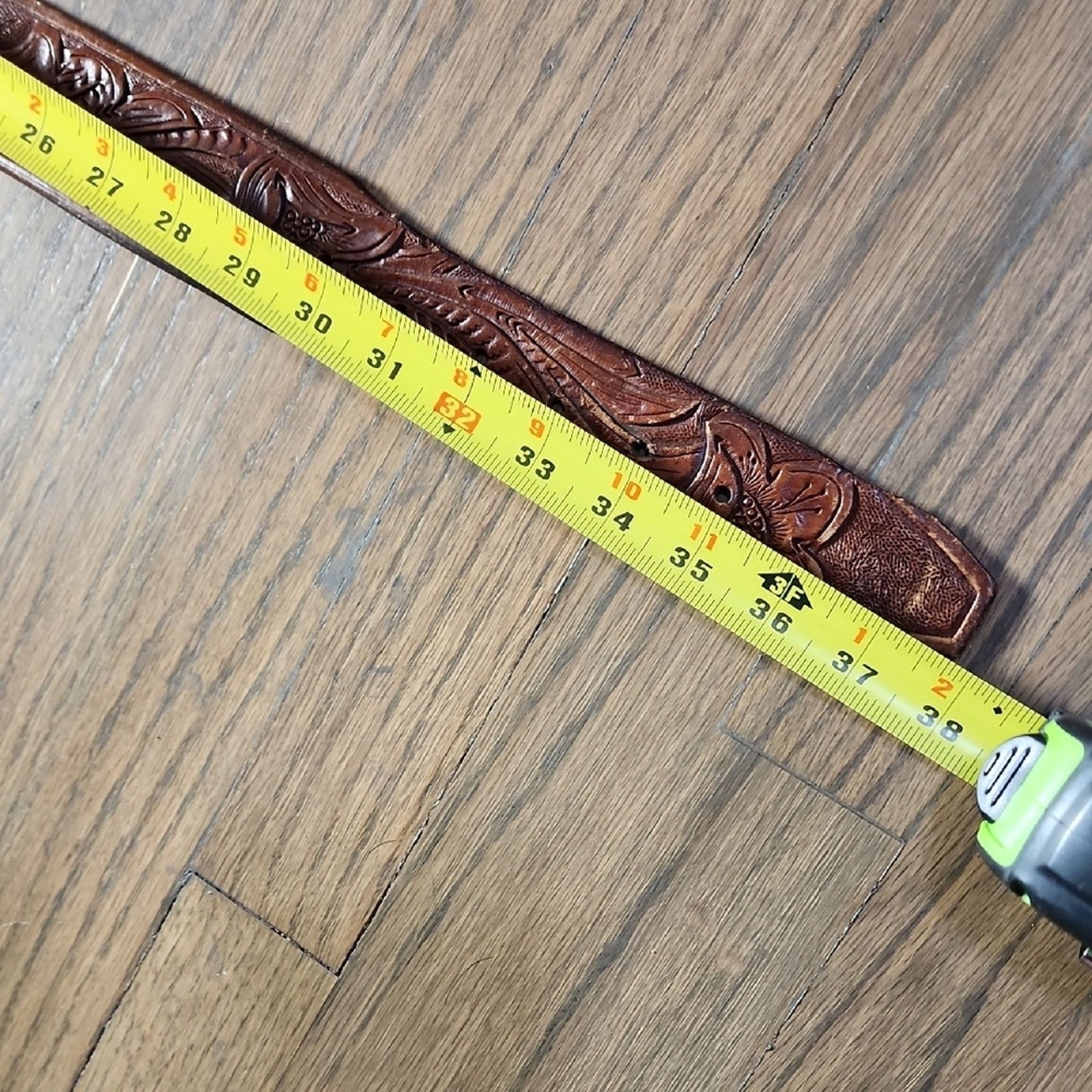 Unknown London Brown Leather Belt with 'CHARLIE' Embossing Size 38 - 5 Thumbnail