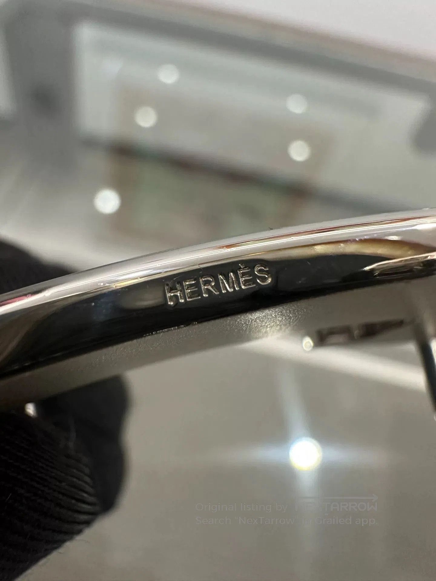 Japanese Brand Hermes Silver H-Buckle Belt. Size ONE SIZE - 5 Thumbnail