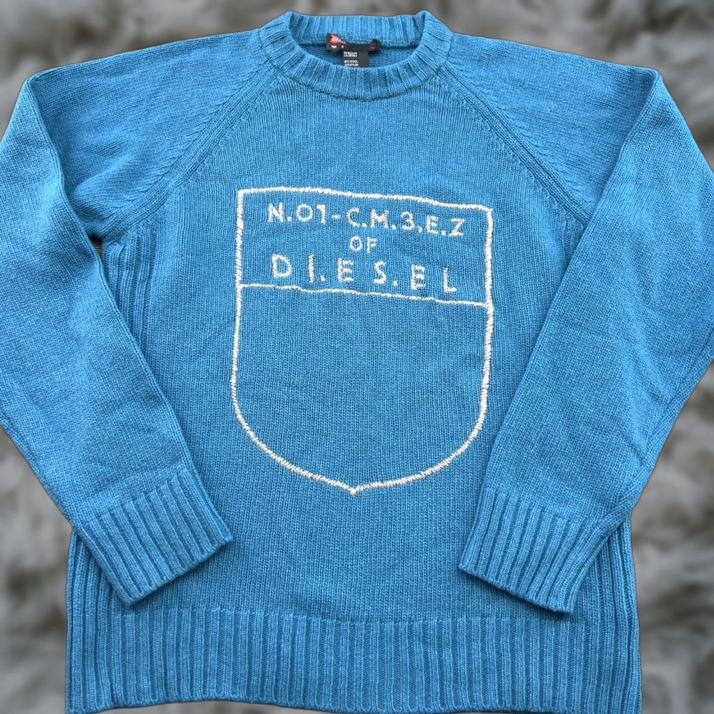 Diesel VINTAGE Diesel Sweater Mens Small Blue Crew Neck Wool Pullover Jumper Size US S / EU 44-46 / 1 - 1 Thumbnail