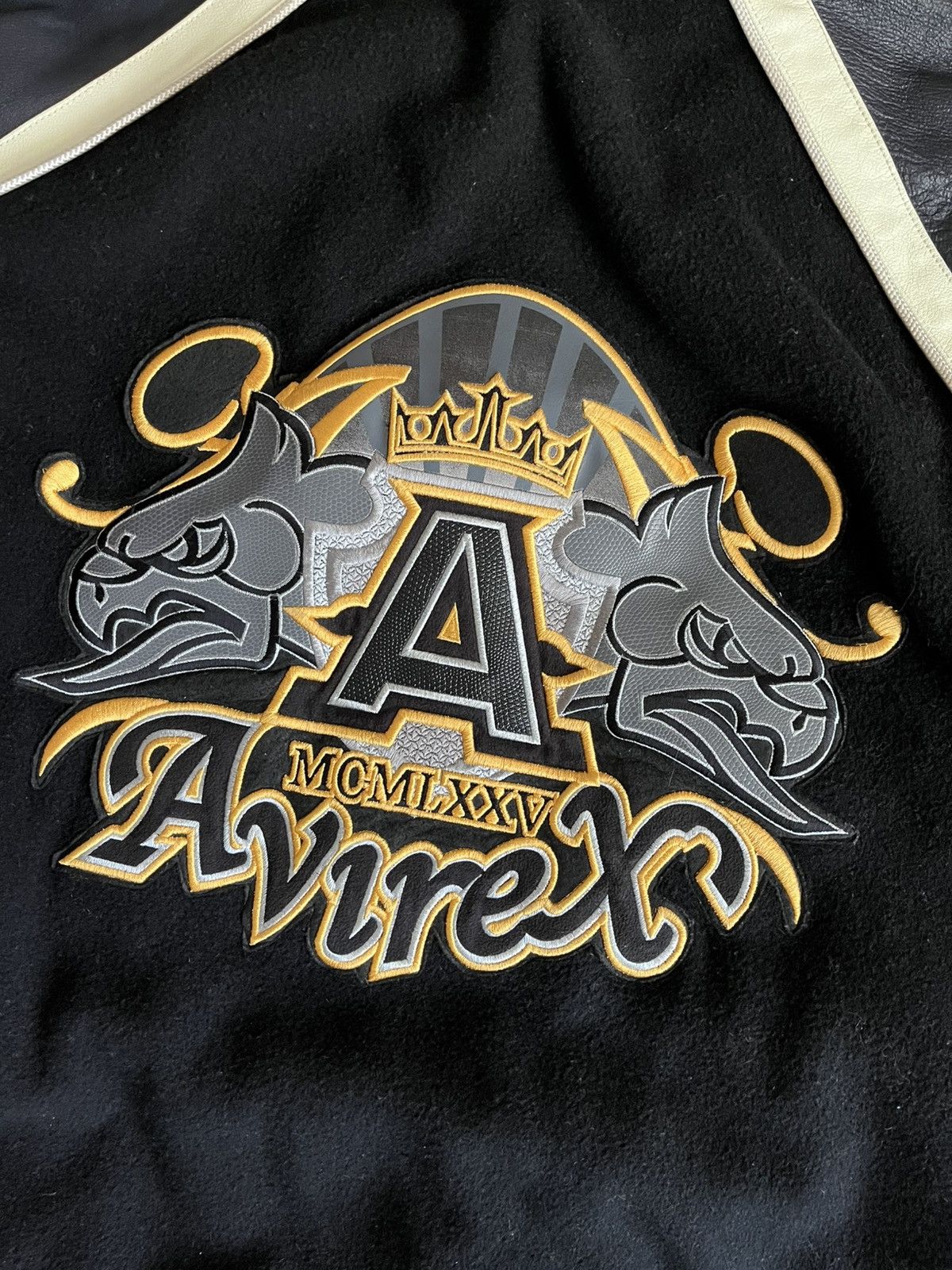 Avirex × Leather Avirex Wool/Leather Varsity Reversible Bomber Jacket Size US XL / EU 56 / 4 - 15 Thumbnail