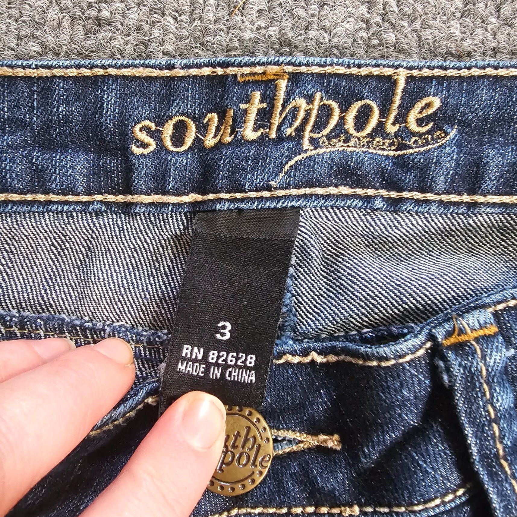 Southpole VINTAGE Southpole Jeans Womens Flare 28 Blue Dark Wash Embroidered 90s Hip Hop Y2K Casual Jeans Womens Size 26" / US 2 / IT 38 - 4 Thumbnail