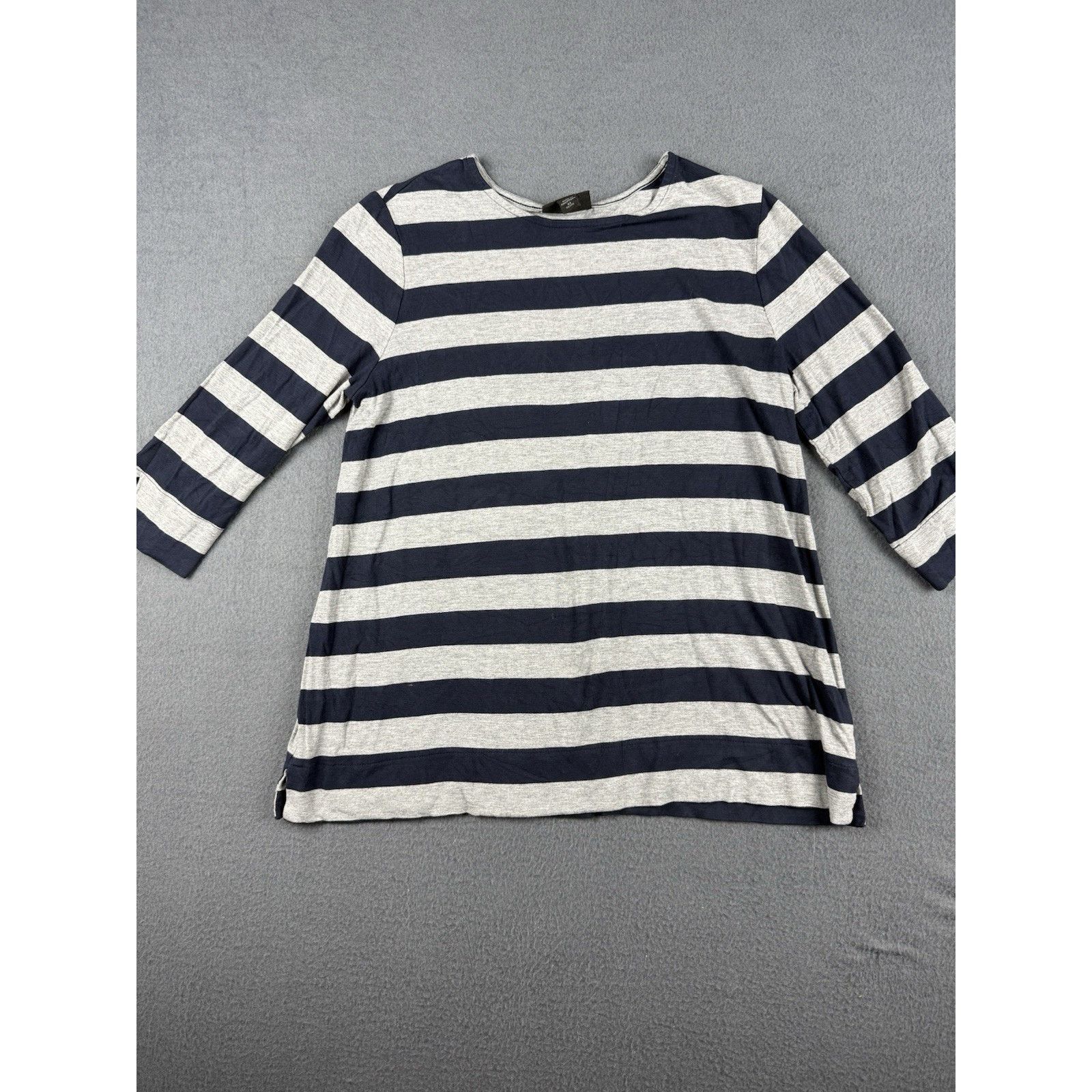 J. Jill J Jill Wearever Top Women XS Blue Gray Stipe 3/4 Sleeve Size XS / US 0-2 / IT 36-38 - 1 Thumbnail