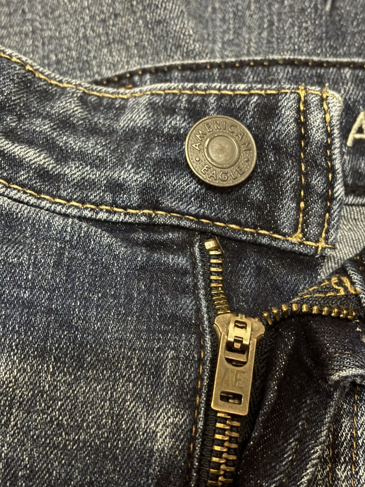 American Eagle Outfitters American Eagle Original Straight Ripped Jeans, Navy Size US 32 / EU 48 - 5 Thumbnail