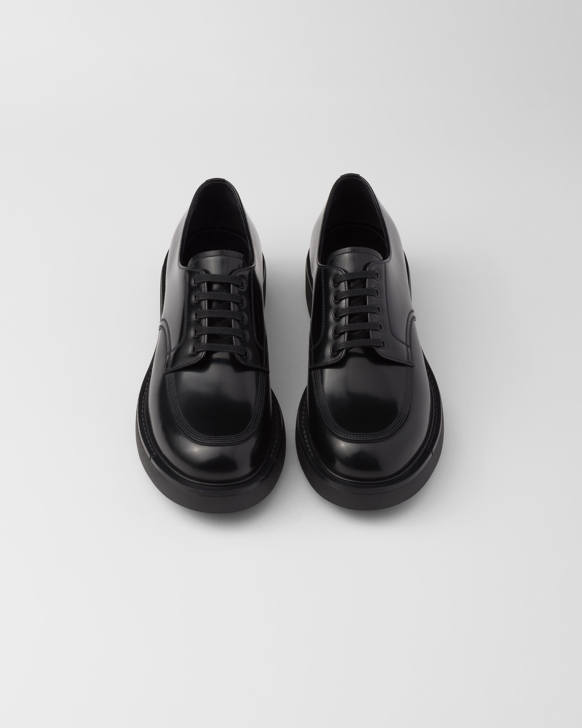 Prada o1bcso1str1025 Spazzolato Derby Shoes in Black Size US 11 / EU 44 - 4 Thumbnail