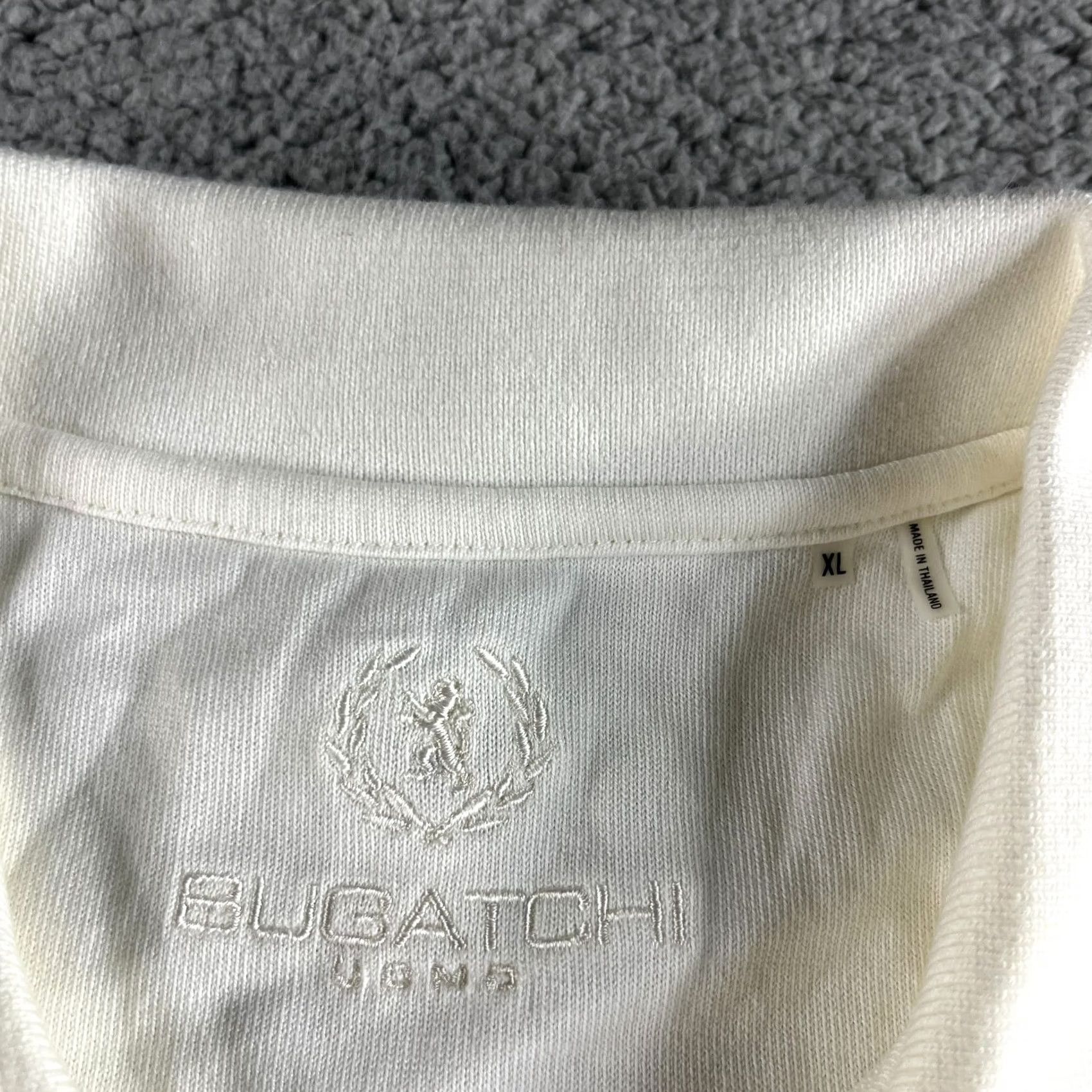 BUGATCHI BUGATCHI Polo Shirt Mens XL Ivory Golf Sports Classic Pima Cotton Short Sleeve Collared Pullover Button Logo Casual Formal Workwear Size US XL / EU 56 / 4 - 3 Thumbnail