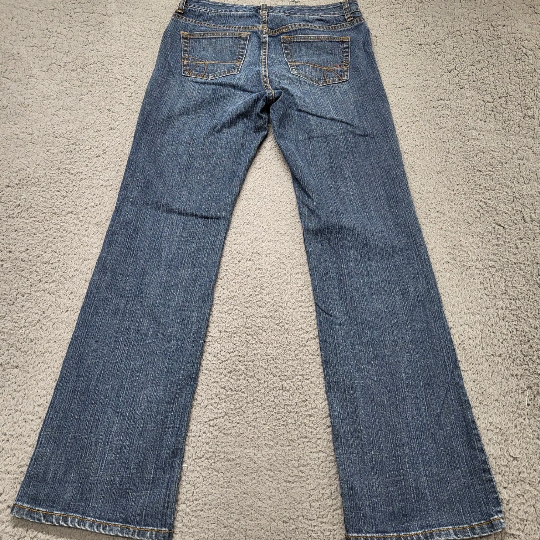 Tommy Hilfiger Tommy Hilfiger Denim Jeans 4R Mid Rise Straight Leg Blue Medium Wash 5-Pocket Ladies Regular Fit Logo Hipster 90s Size 27" / US 4 / IT 40 - 4 Thumbnail