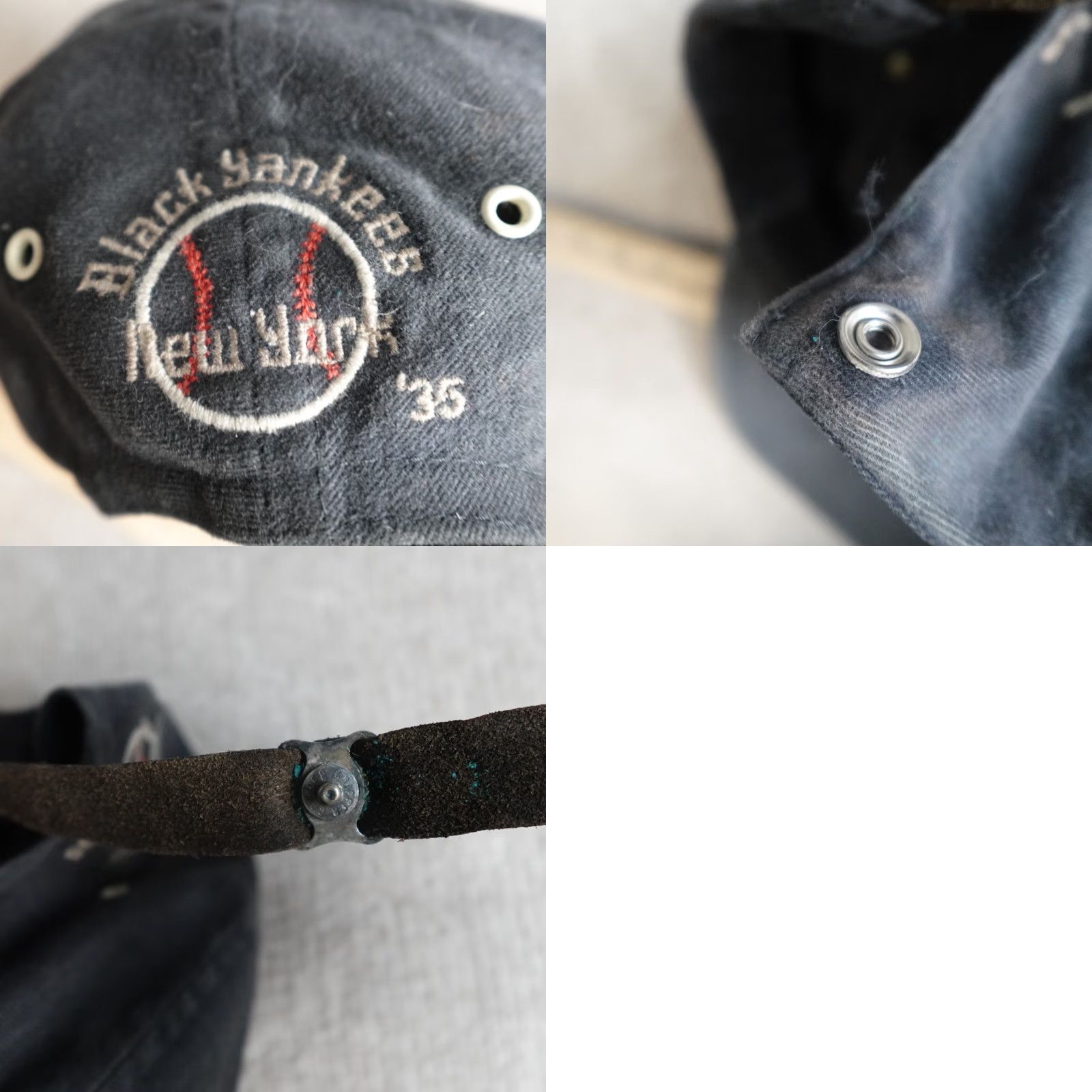 Vintage VINTAGE Blue Marlin New York Yankees Hat Baseball Cap Men One Size Black Cotton Leather Adjustable USA Sporadic Conditions Size ONE SIZE - 8 Thumbnail