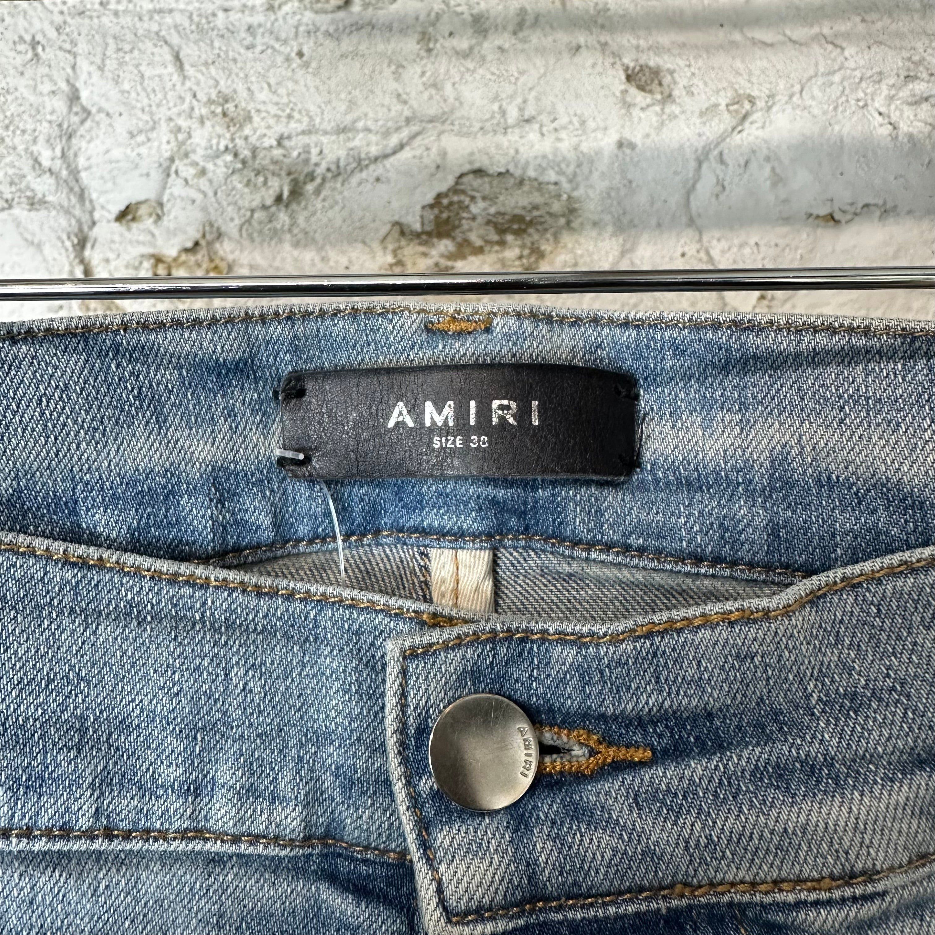 Amiri Amiri MX1 Red Navy Patch Blue Denim Jeans Sz 38 Size US 38 / EU 54 - 3 Thumbnail