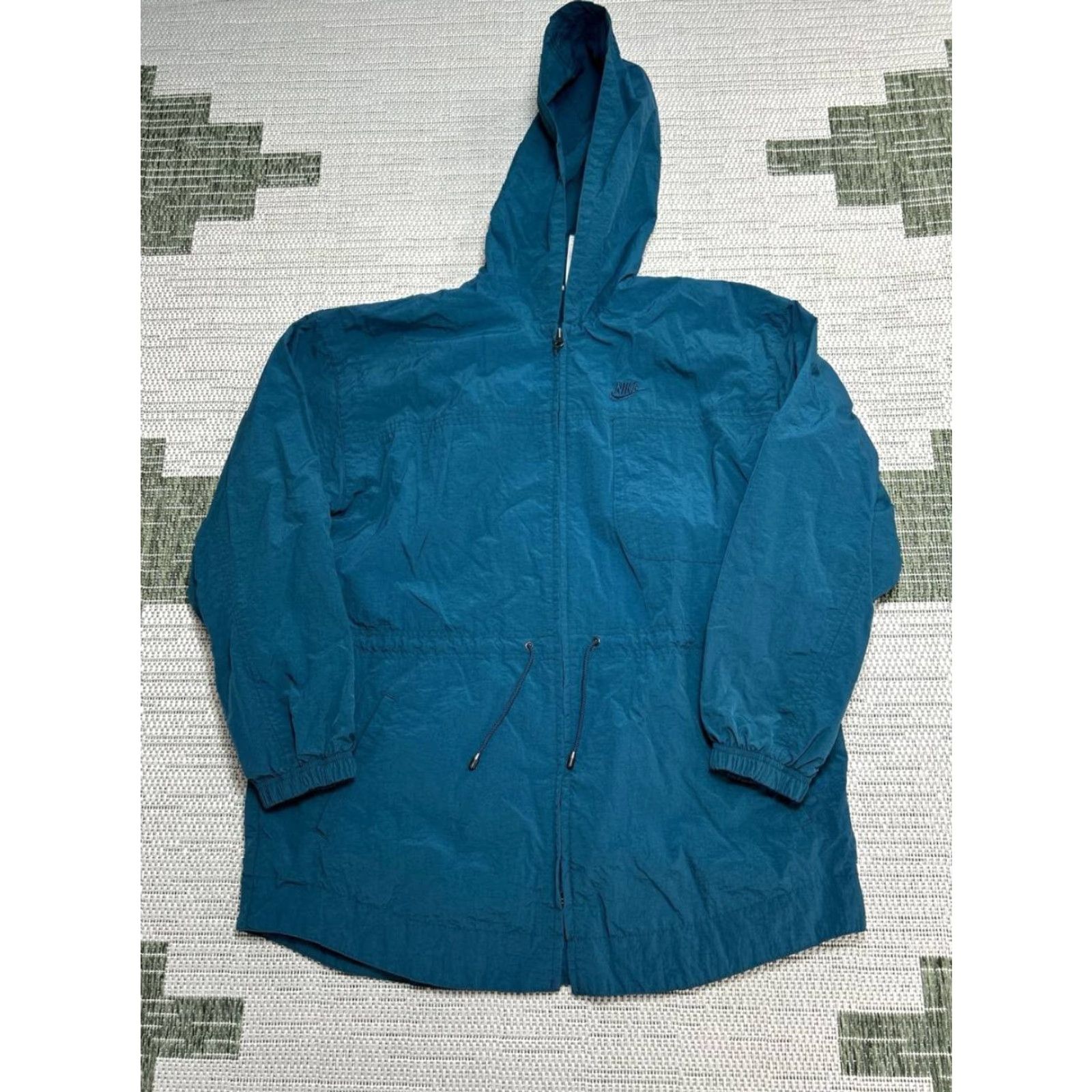 Nike VINTAGE Nike Windbreaker Jacket Womens 10 Blue Nylon Embroidered Logo Full Zip Size L / US 10 / IT 46 - 2 Thumbnail