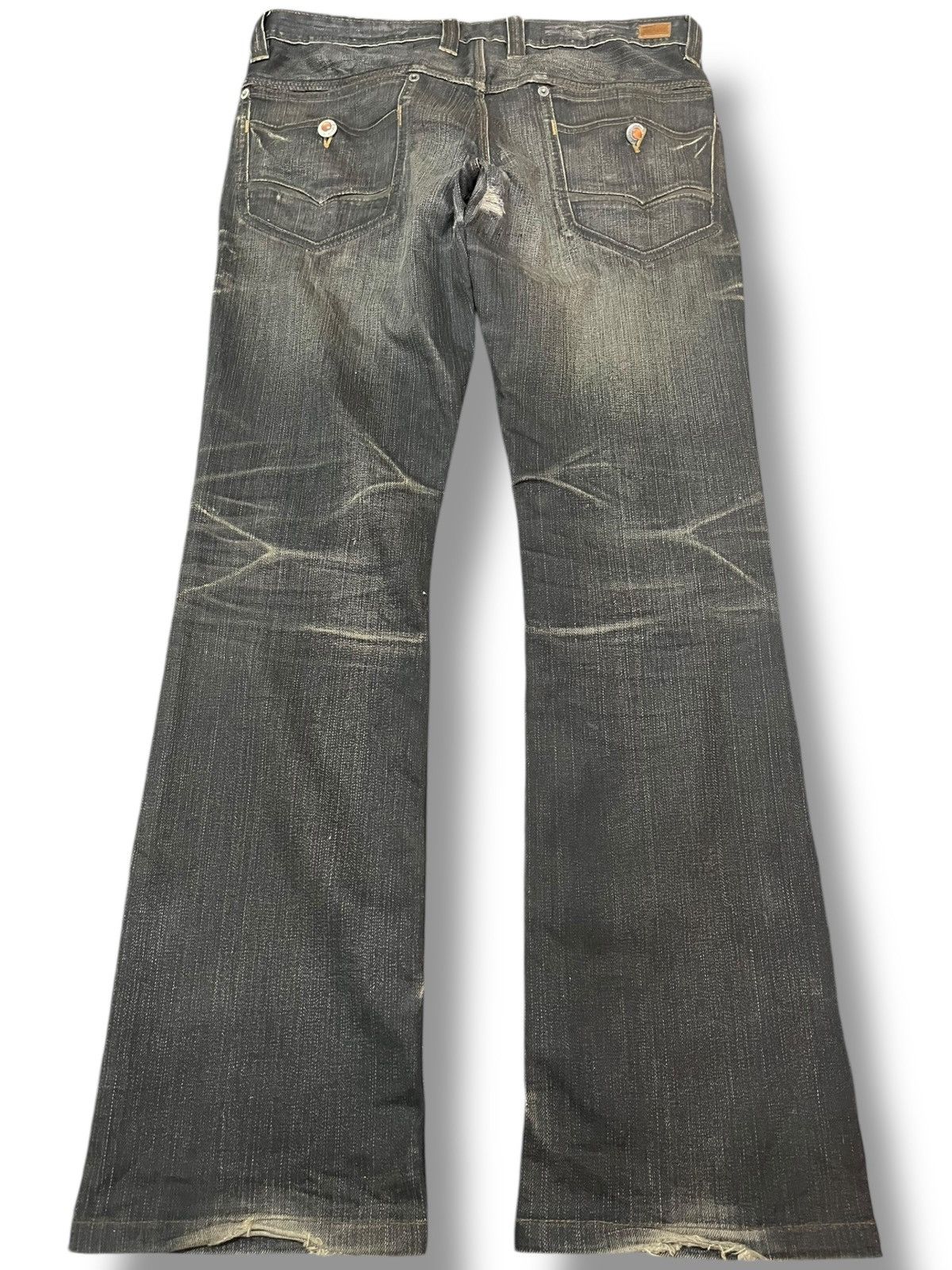 Le Grande Bleu (L.G.B.) Vintage Nicole Club For Men Flare Seditionaries Punk Denim Size US 32 / EU 48 - 7 Thumbnail