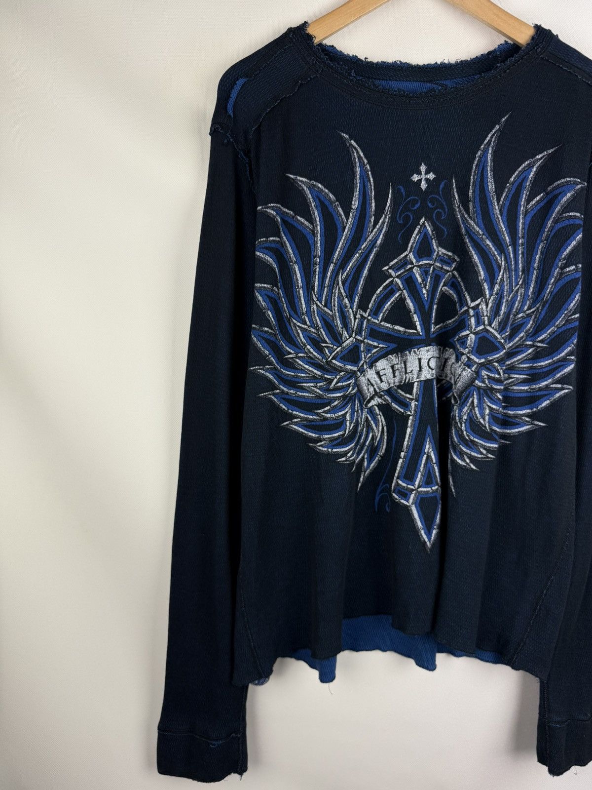 Affliction Affliction Y2K Overprinted Reversible Sweater L/S Pullover Size US XL / EU 56 / 4 - 2 Thumbnail