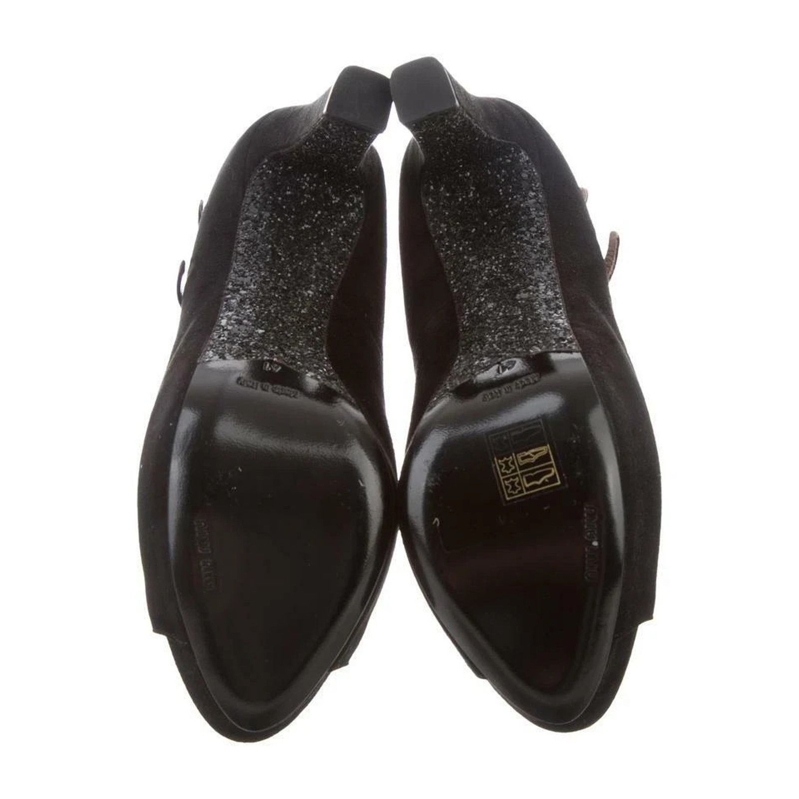 Miu Miu MIU MIU PRADA 5KP235 BLACK SUEDE OPEN TOE HEEL PUMPS 41 $690 Size US 11 / IT 41 - 10 Thumbnail