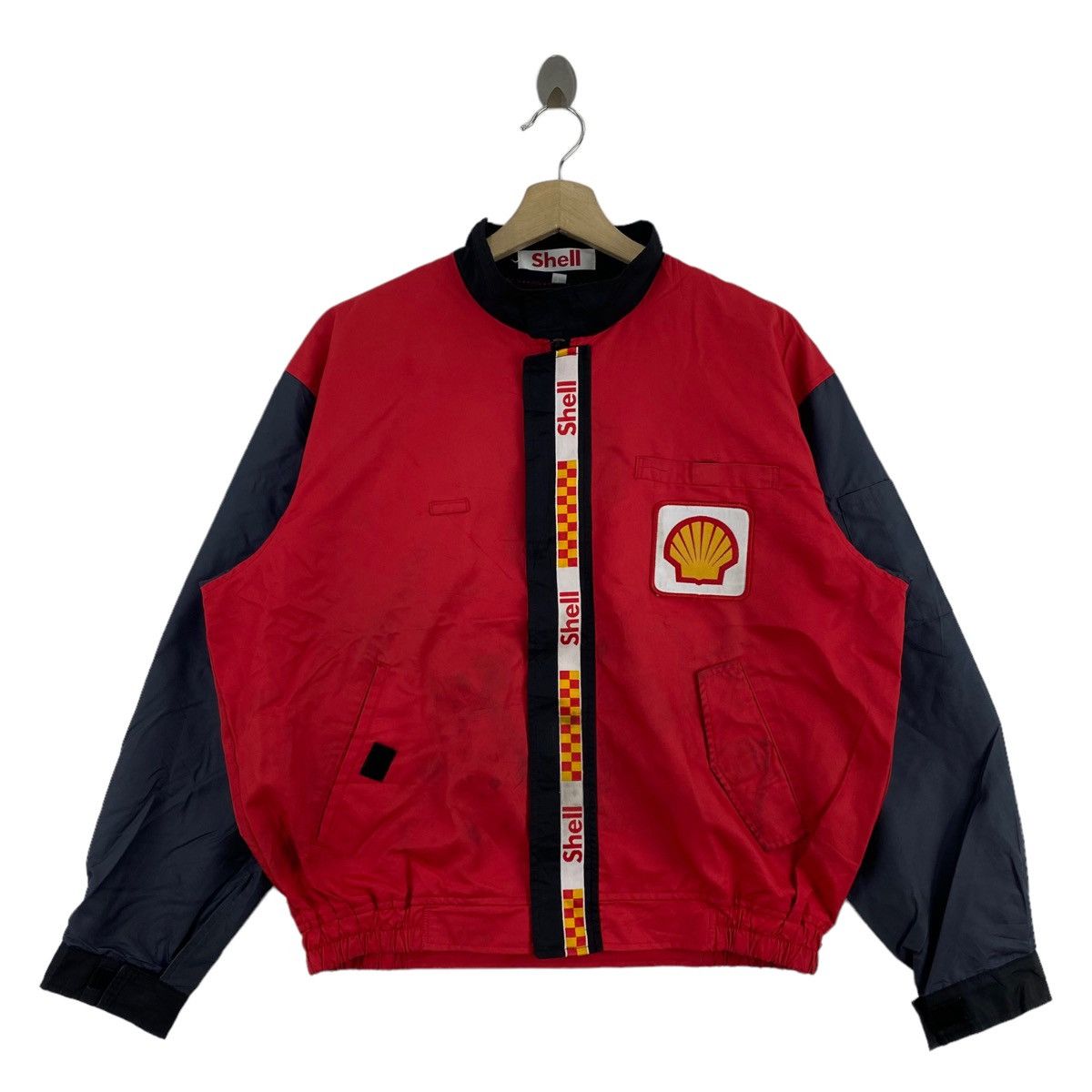 Vintage Vintage SHELL Logo Print Racing Formula One F1 Red Bomber Size US L / EU 52-54 / 3 - 1 Thumbnail
